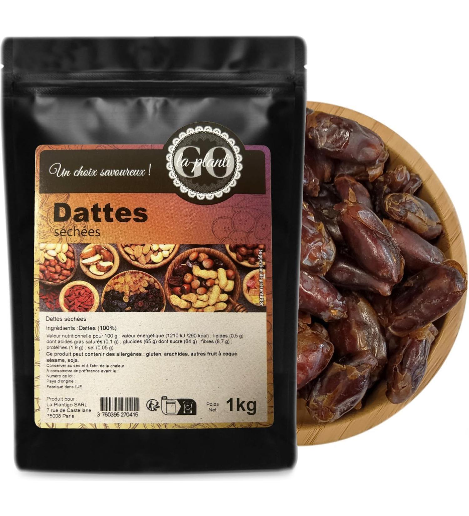 Dried dates 1 kg- LA PLANTIGO - Buy Online on GoSupps.com