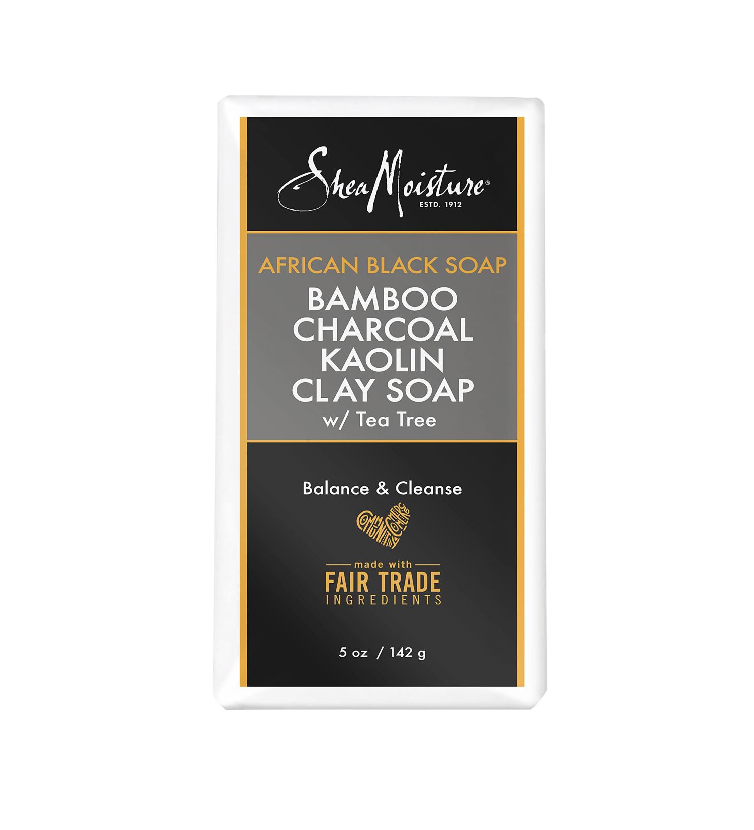 SheaMoisture African Black Bamboo Charcoal Soap Wash - 5oz Kaolin Clay Cleanser - Buy Online on GoSupps.com
