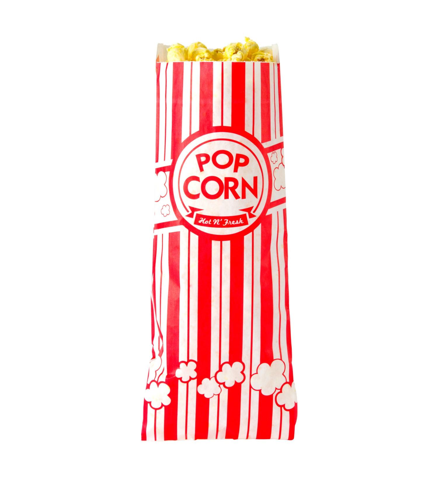Concession Essentials CE Popcorn Bags-500 Popcorn Bags, 1 oz. (Pack of 500), 2" Height, 3" Width, 8" Length (Pack of 500) 500ct Concesssion Essentials Design