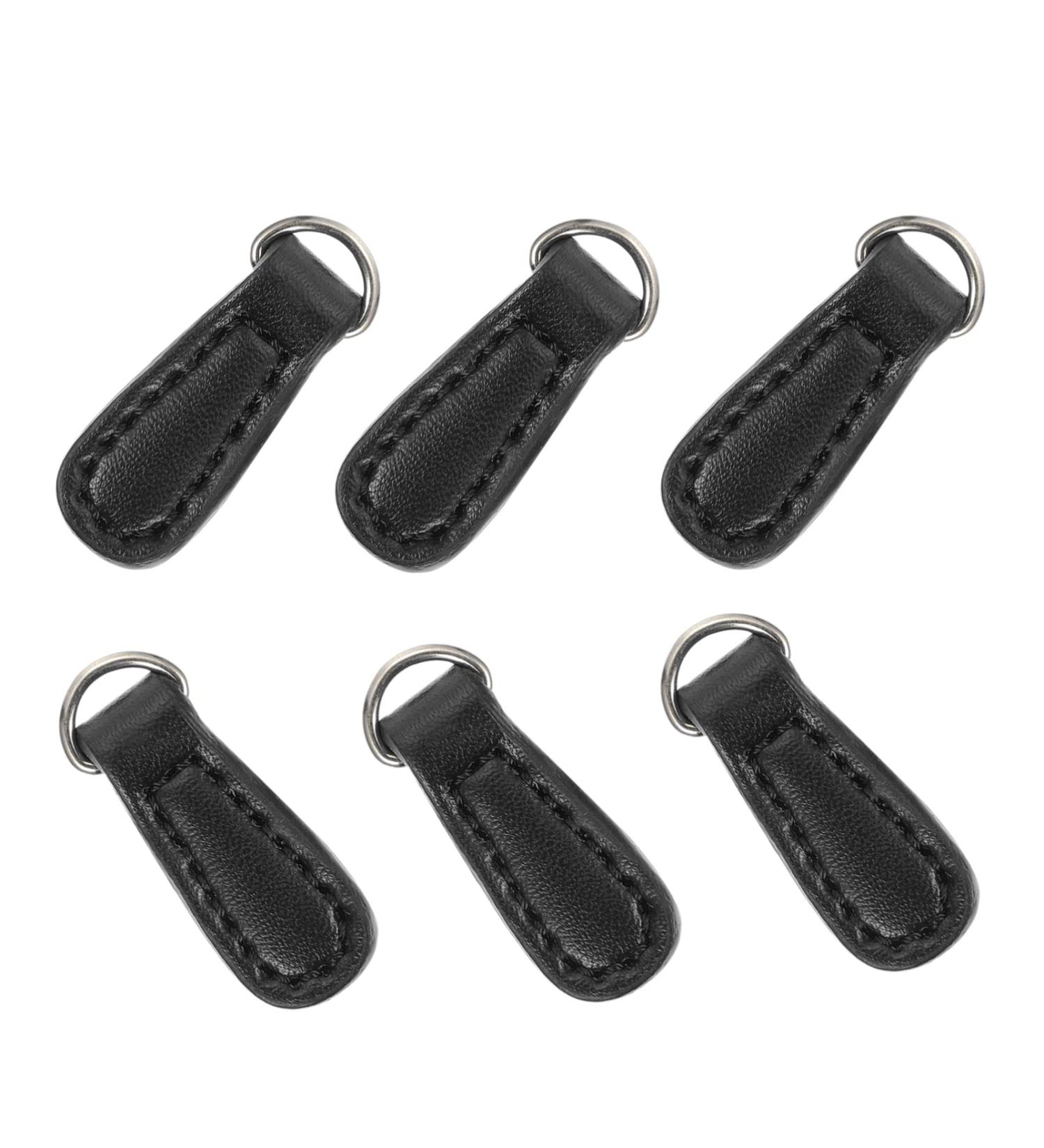 Milist 6Pcs Metal Zipper Sliders - PU Leather Replacement Pull Tabs for DIY Bags Jackets & Luggage - Black - Buy Online on GoSupps.com