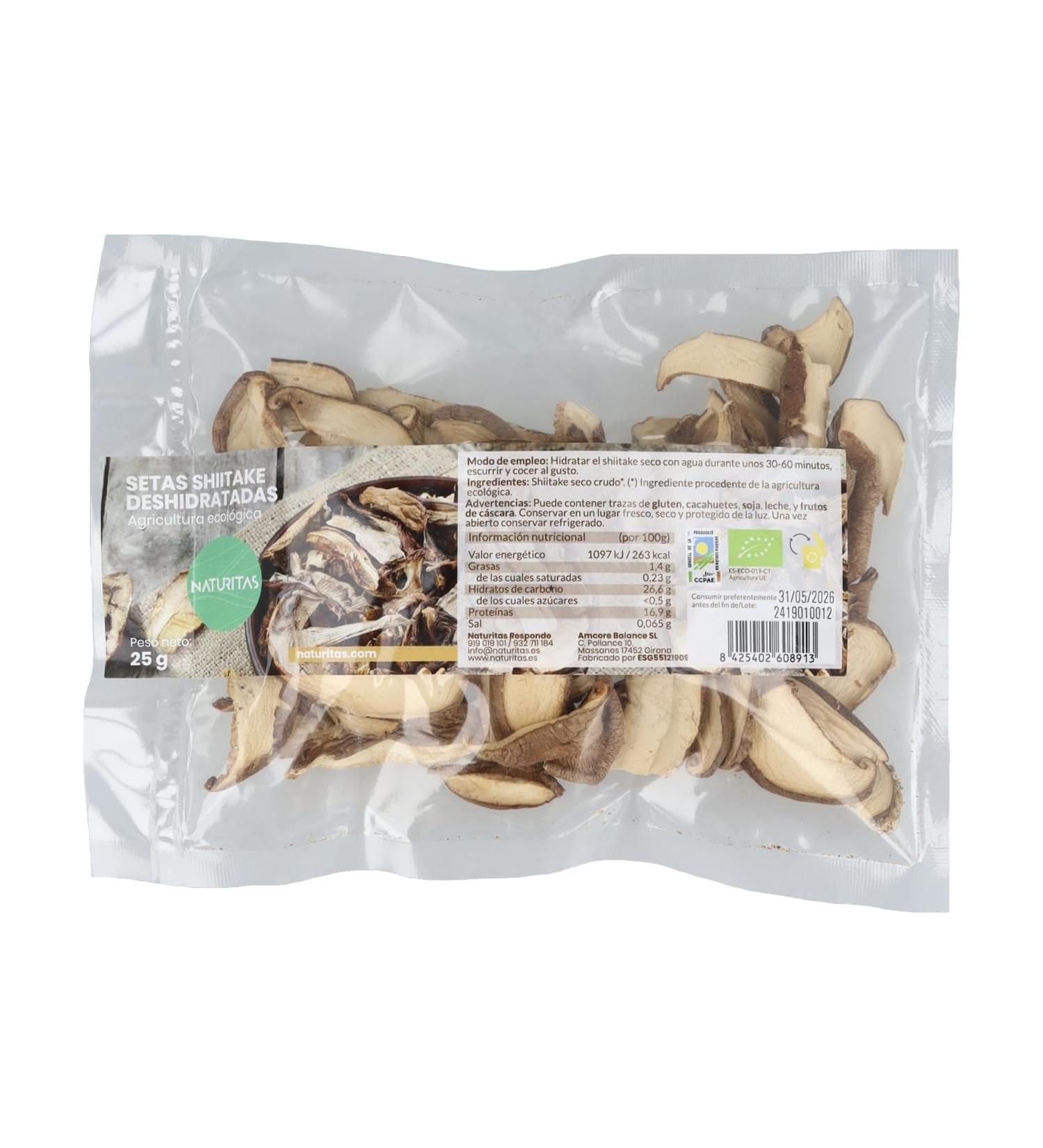 Naturitas Dehydrated Shiitake Setas 25g Eco Naturitas | Add an Asian Touch to Your Kitchen