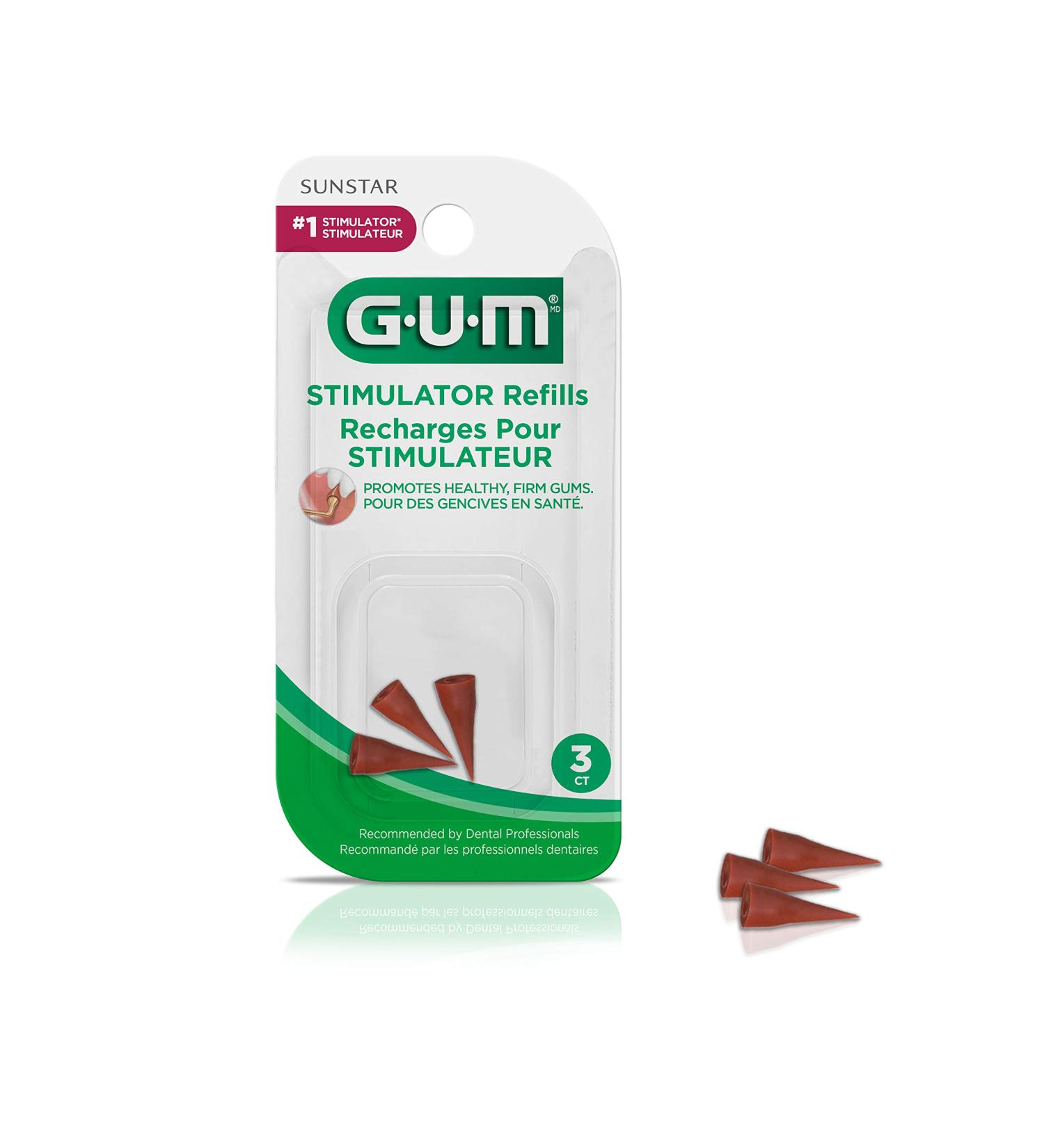 GUM Stimulator Rubber Tip Refills - 3 Count (Pack of 6) - Buy Online on GoSupps.com