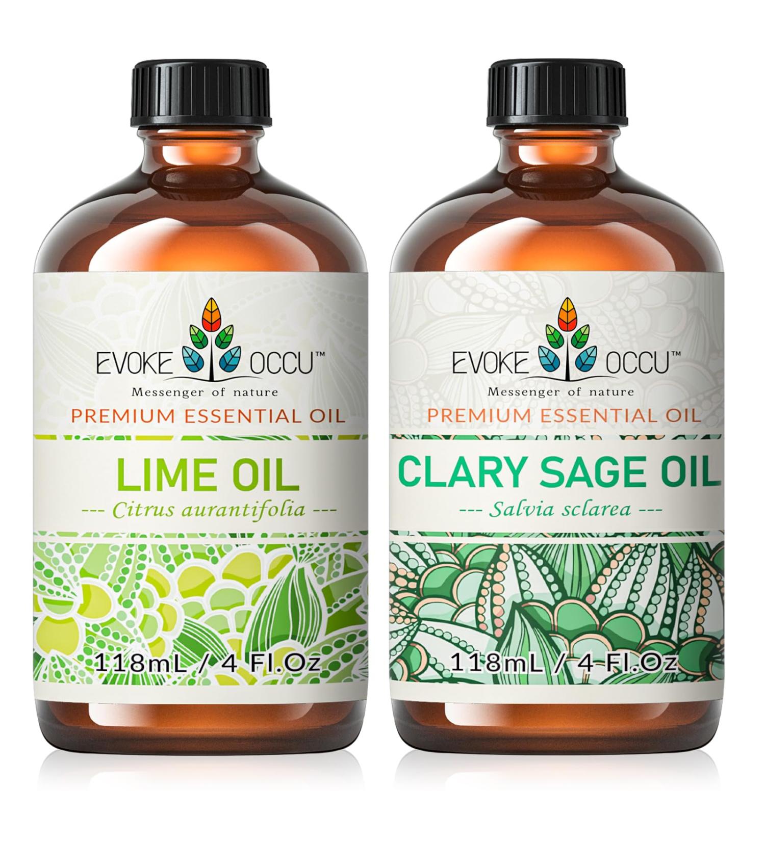 EVOKE OCCU Lime Essential Oil and Clary Sage Essential Oil - 4 Fl Oz - Buy Online on GoSupps.com