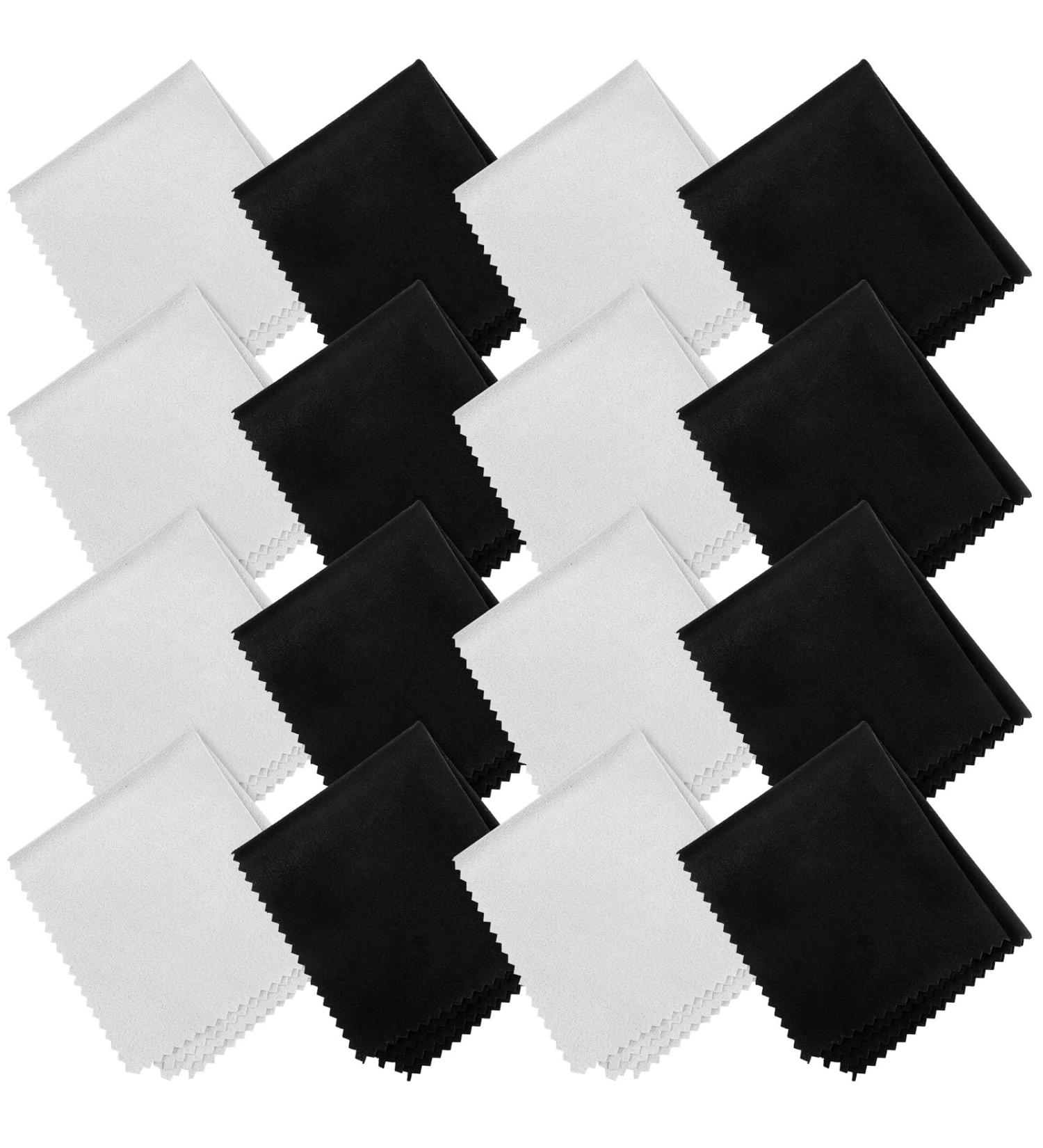 SmilCloud 16-Piece Microfiber Glasses Cleaning Towels | 15x18cm Soft Cloths for Screens Tablets & Glasses - Black/Gray - Buy Online on GoSupps.com