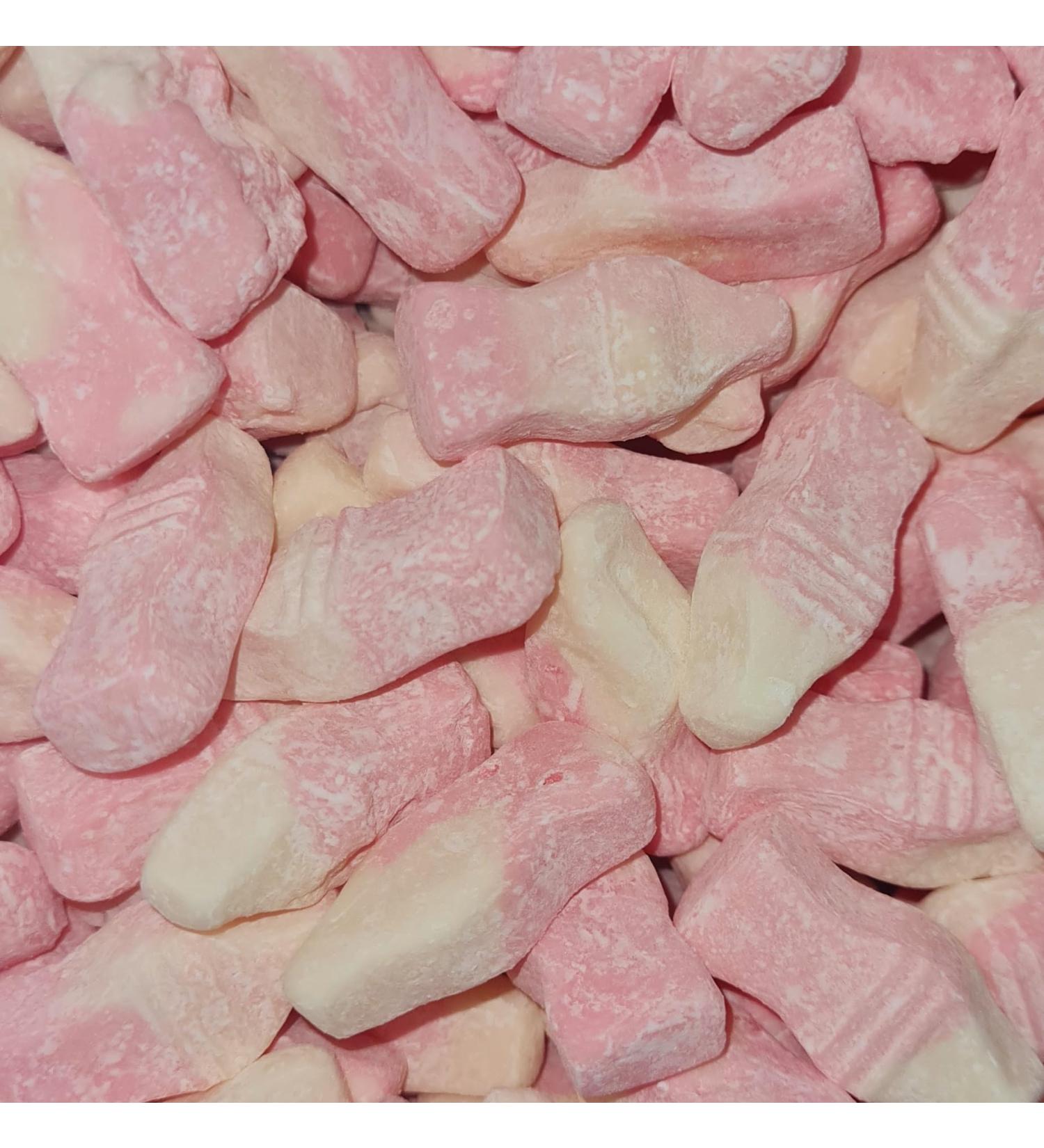 Barratt Retro Old Fashioned Pick & Mix Sweets In Silver Foil Gift Pouch (Strawberry Milkshake Bottles 500g) Strawberry Milkshake Bottles 500g