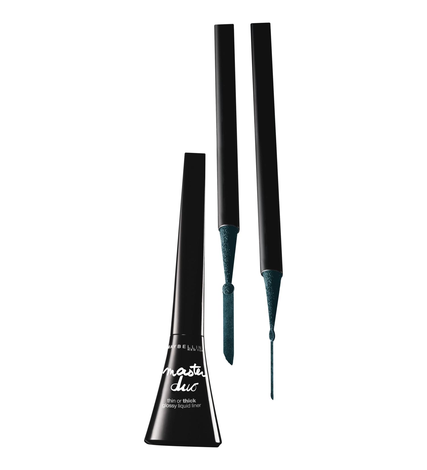 Maybelline New York Eye Studio Master Duo Glossy Liquid Liner  Glossy Teal  0.05 Fluid Ounce