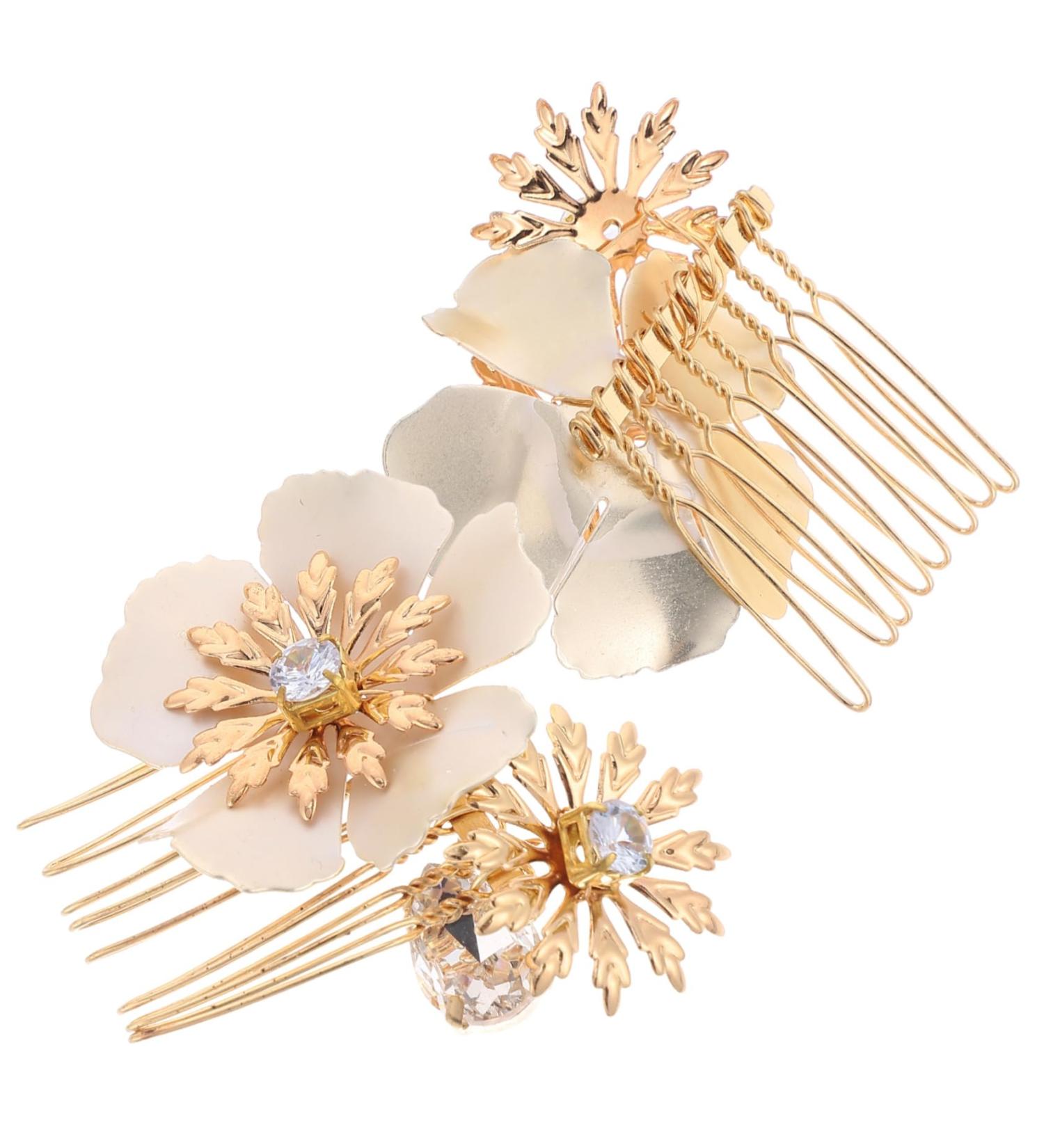 Angoily Hair Comb Clips 1 Pair Hair Piece Bride Rhinestones Hair Comb Clip - Buy Online on GoSupps.com