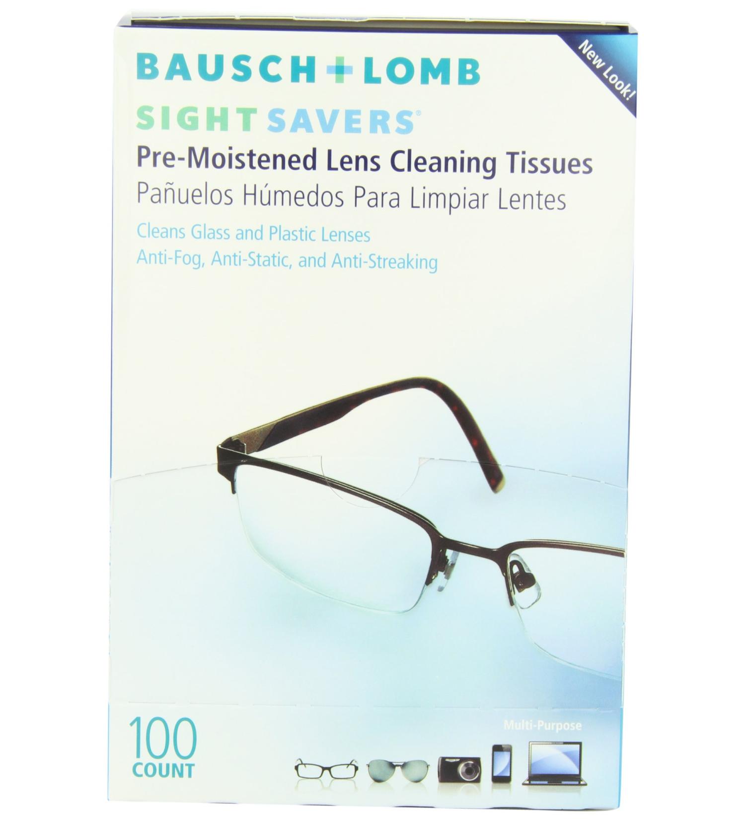 Bausch & Lomb Sight Savers Lens Cleaning Tissues - 200 Count (2 x 100) Pack - Buy Online on GoSupps.com