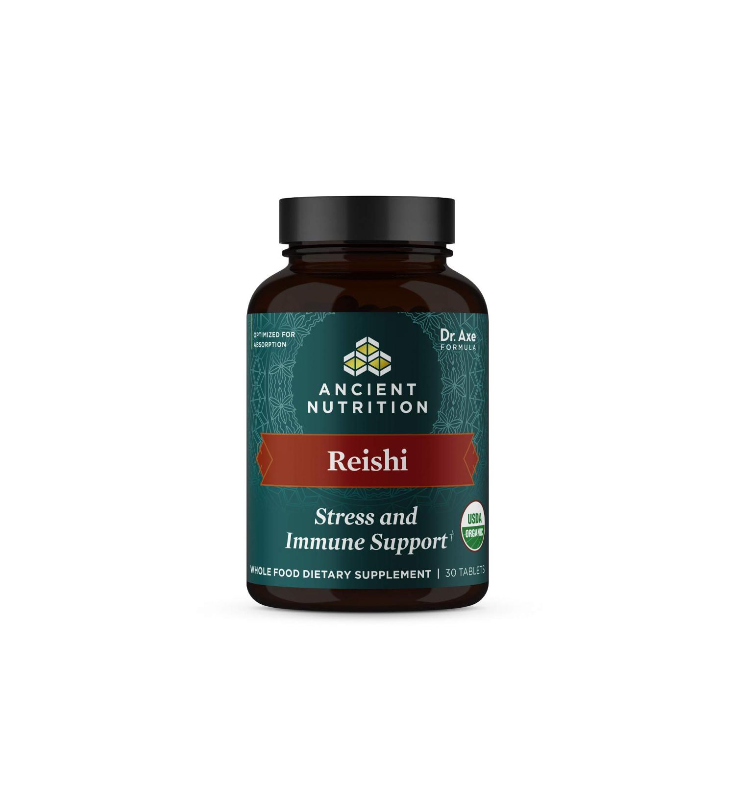 Organic Reishi Mushroom Tablets - Immune Support, Gluten-Free, Vegan-Friendly - 30 Count - Buy Online on GoSupps.com