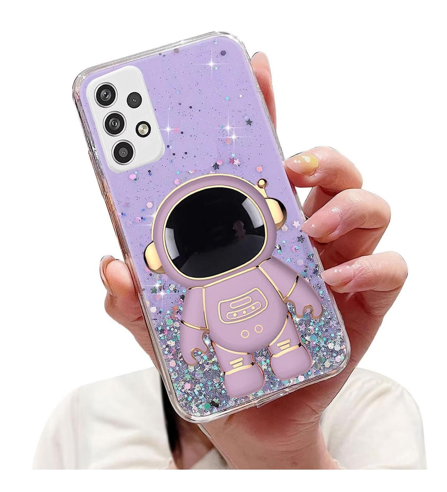 Buy Tivenfezk Nadoli Astronaut Hidden Stand Shell for Samsung Galaxy A32 4G Soft Silicone Bling Glitter Protective Cover in Purple - Buy Online on GoSupps.com