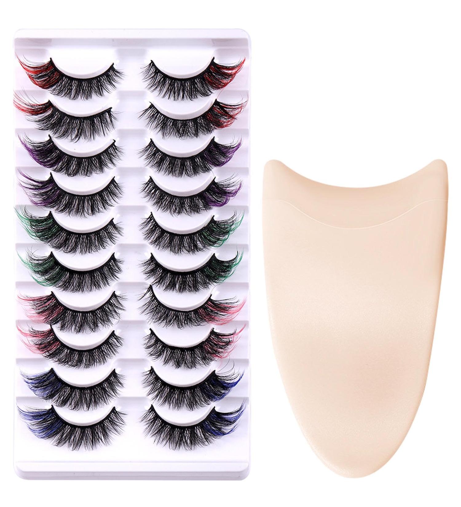 10pairs False Eyelashes Color Russian Strip Extension False Eyelash Set 3d Effect Thick Thin And Fluffy Used For Daily Party Wedding - Buy Online on GoSupps.com