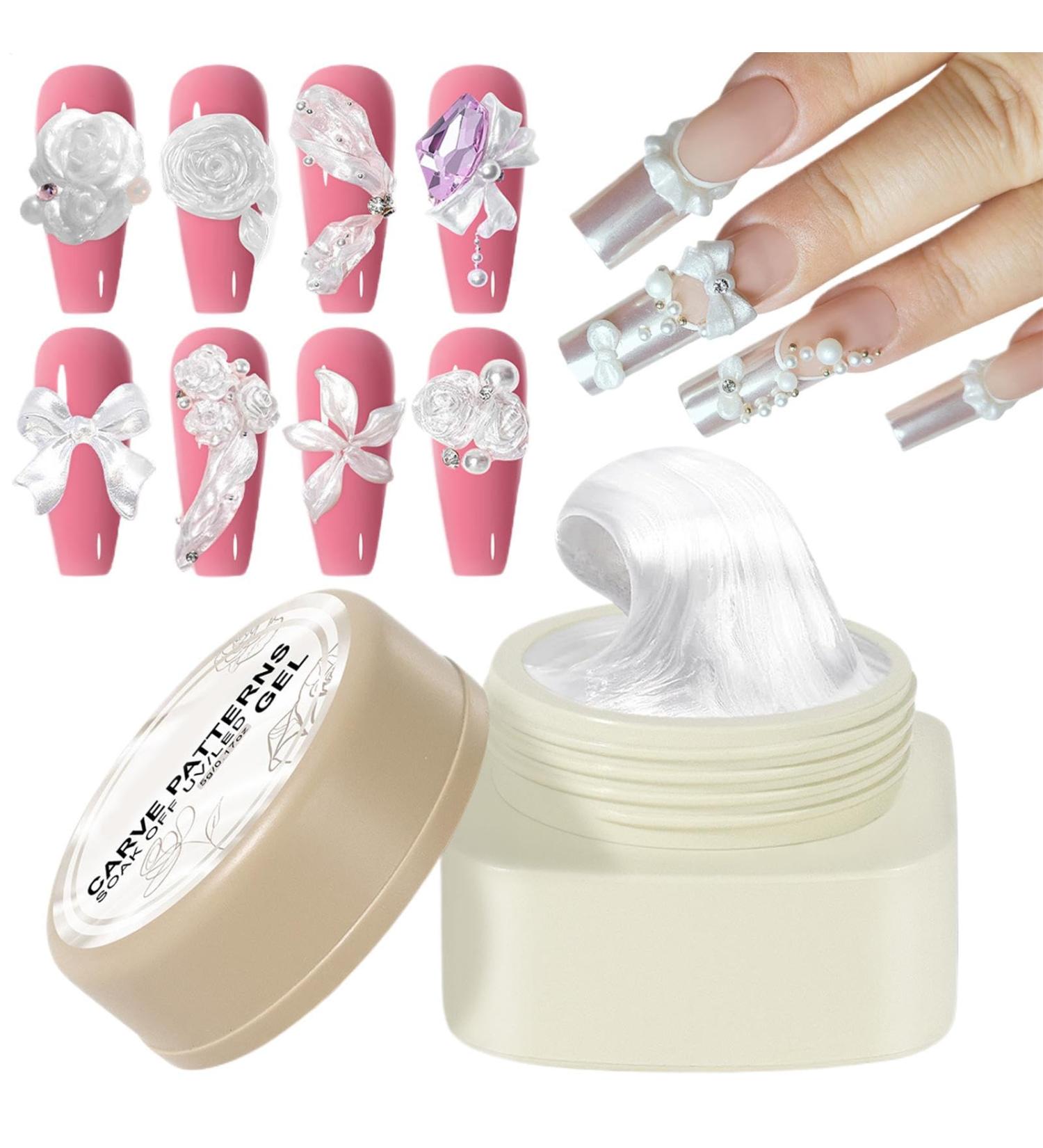 TocaFeank 3D Nail Sculpting Gel 3D Sculpting Gel | Non-sticky 3D solid sculpting gel 5G dry white manicure supplies easy for sculpting and building - Buy Online on GoSupps.com