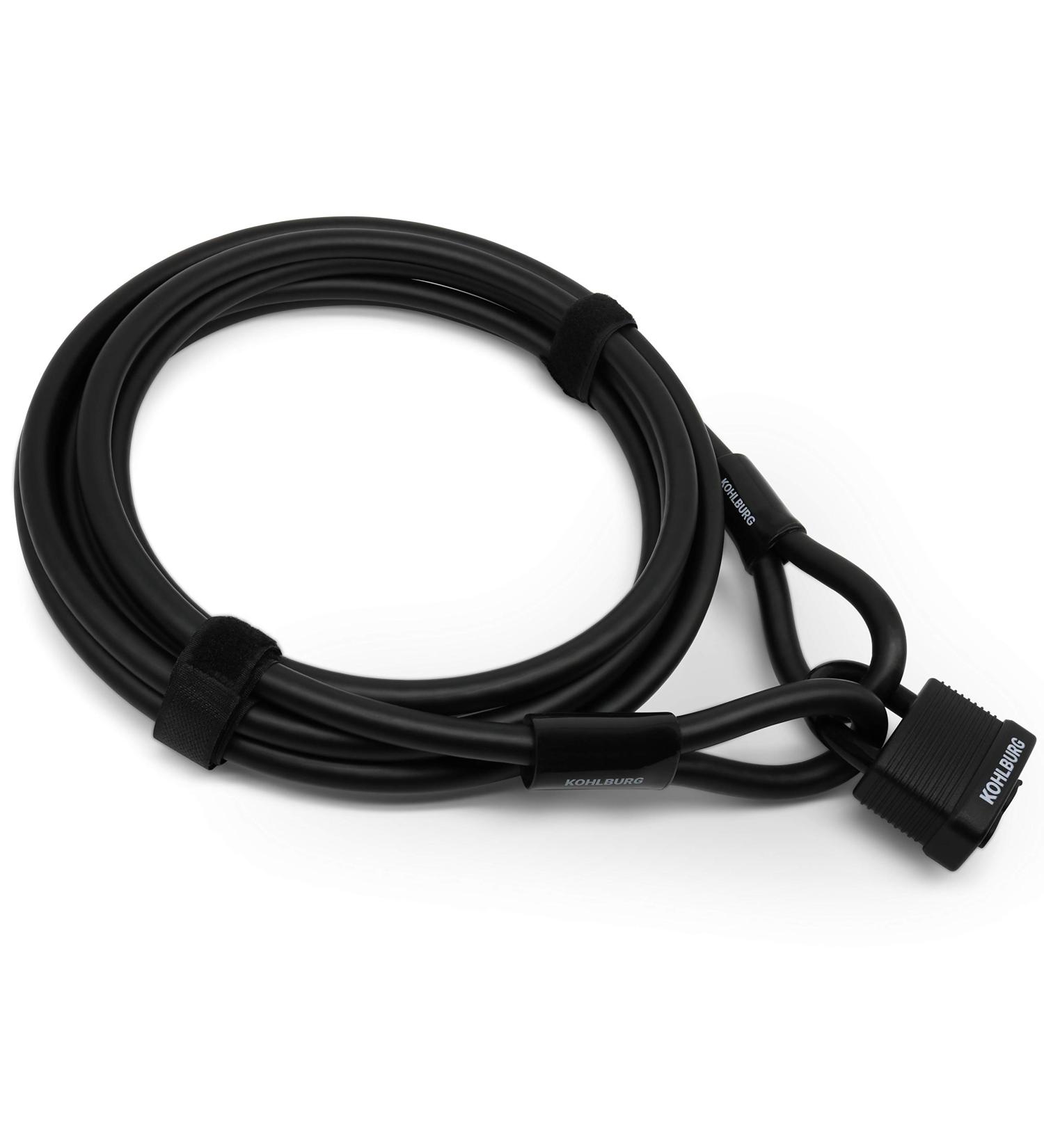 Kohlburg 5m Cable Lock - Keyless Locking Steel Rope for Bicycles & Garden Furniture | Durable Velcro Fasteners - Buy Online on GoSupps.com