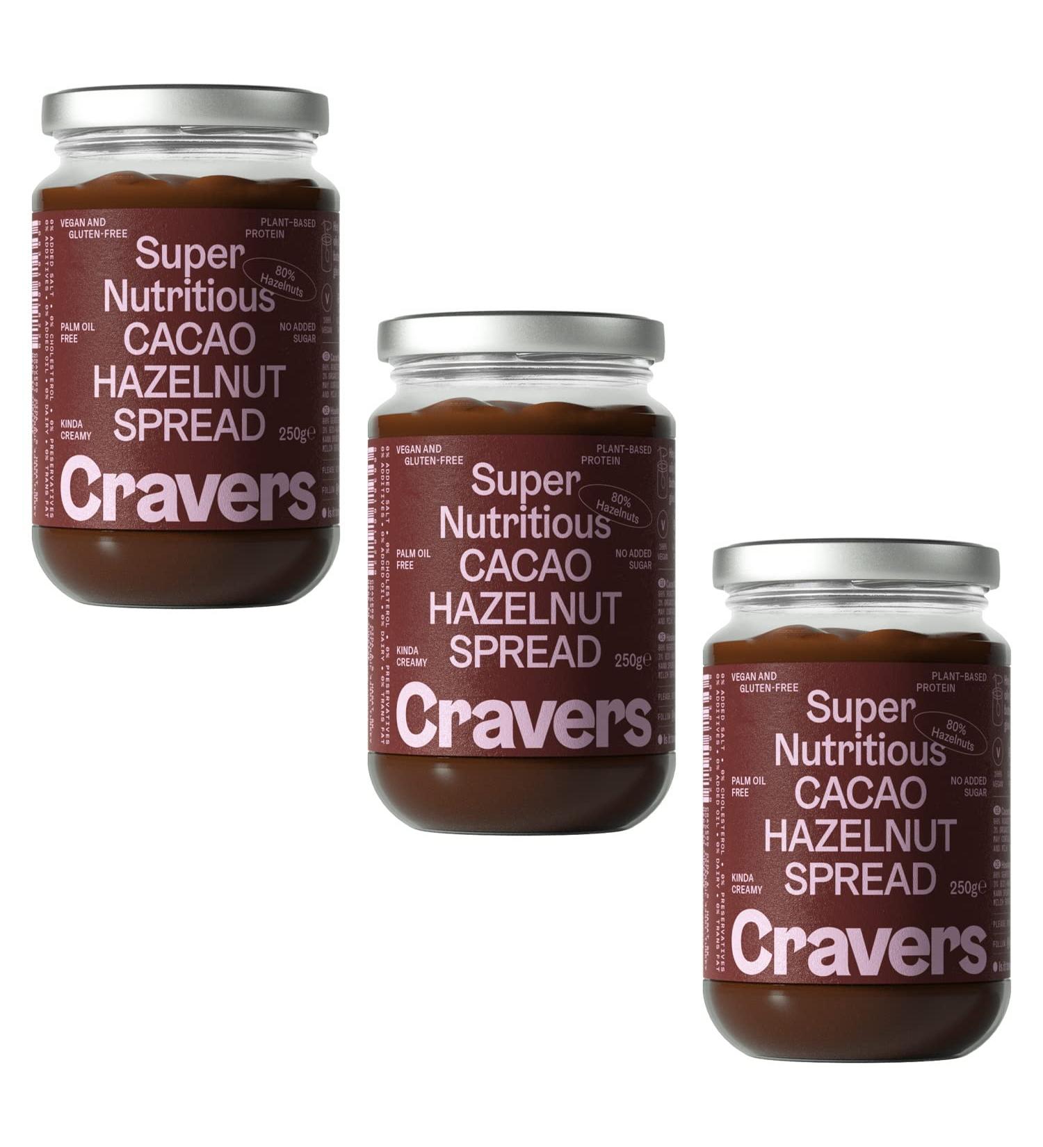 CRAVERS Cocoa Hazelnut Spread - 83.33g (Pack of 3) | Buy Authentic Cacao Hazelnut Spread Online - International Shipping Available - Buy Online on GoSupps.com