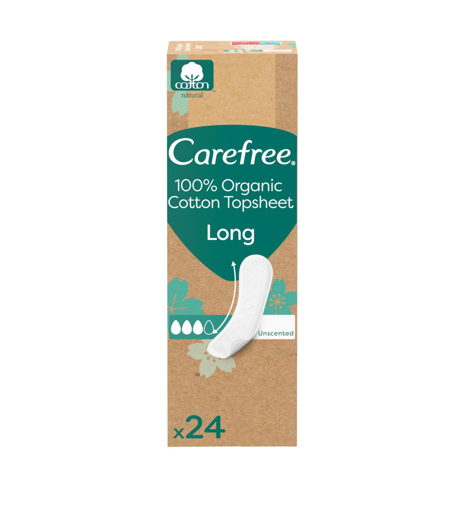 Carefree Slip Performances 100% Organic Cotton Topsheet Long - 24 Pieces | Eco-Friendly Comfort & Dryness - Buy Online on GoSupps.com