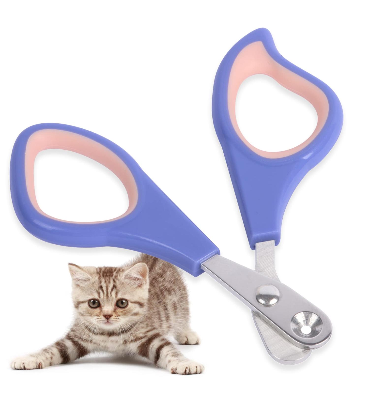 Kaket Cat Nail Clippers with 2mm Positioning Hole - Non-Slip Claw Trimmer for Small Animals - Purple Pet Claw Scissors for Cats, Guinea Pigs, Birds, Puppies - Buy Online on GoSupps.com