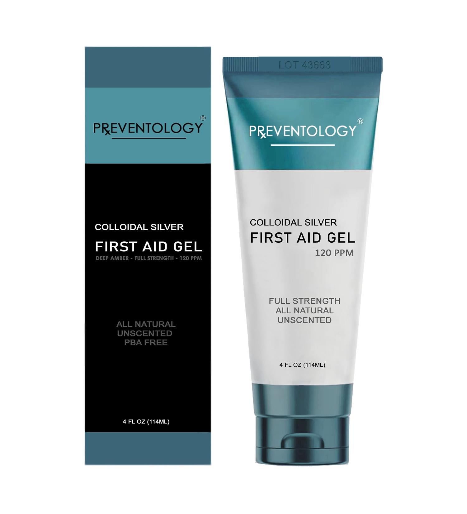 PREVENTOLOGY Colloidal Silver Gel - 120 PPM Full Strength - Natural pH Balanced Unscented - 4 oz Deep Amber for Maximum Efficacy - International Shipping Available - Buy Online on GoSupps.com