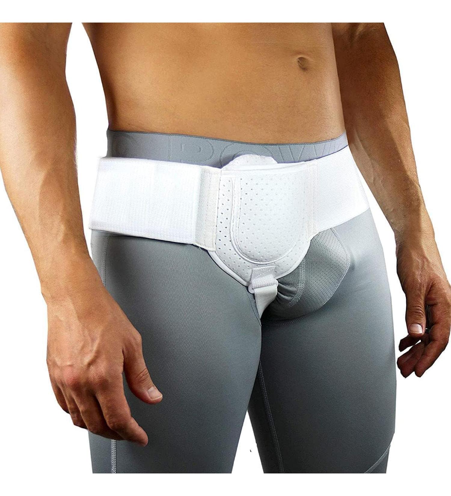 Hernia Truss Inguinal Support Belt for Men - Left/Right Side, Post Surgery Inguinal Hernia Relief, Adjustable Waist Strap 86/110cm - Buy Online on GoSupps.com