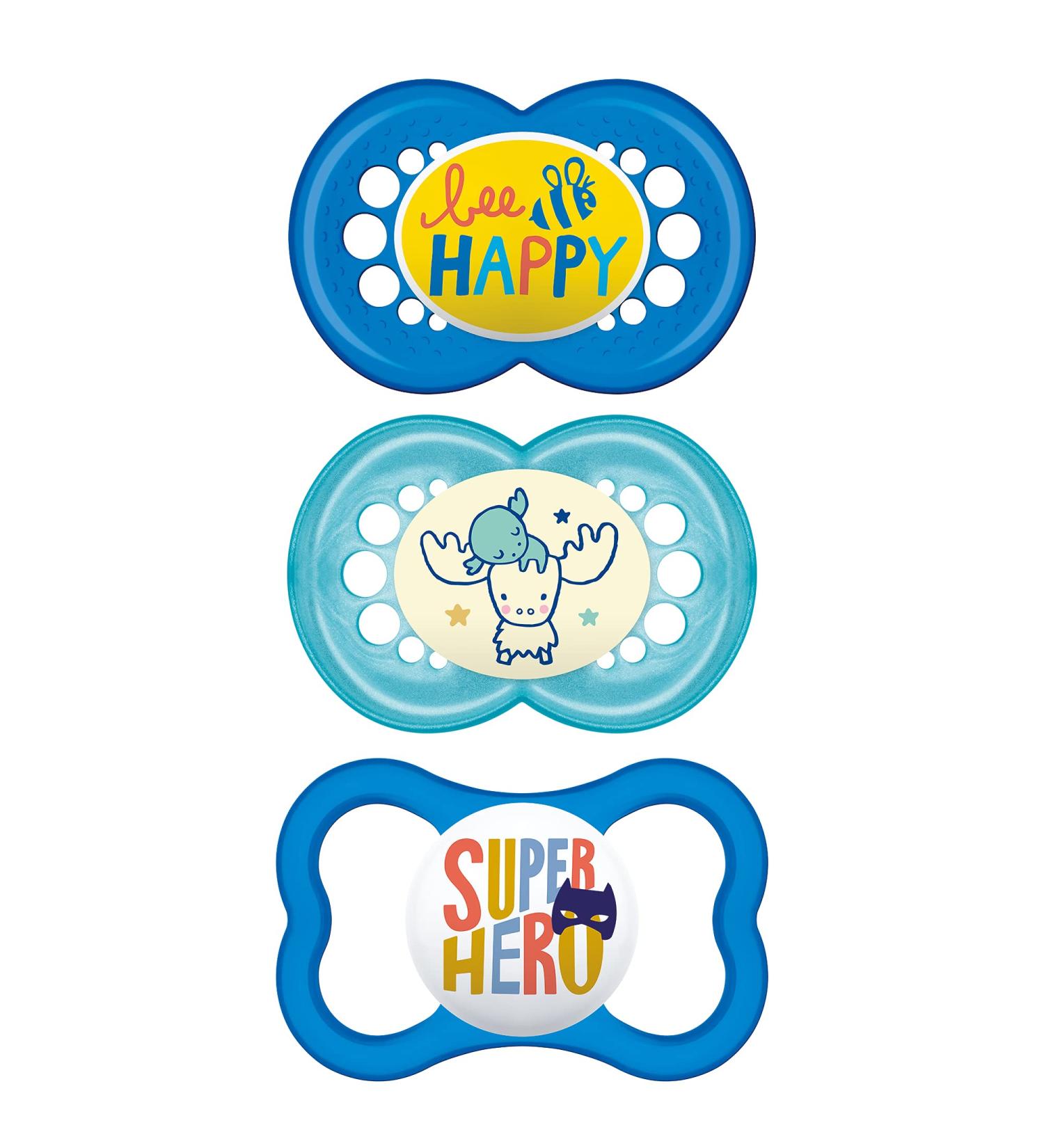 MAM Variety Pack Baby Pacifier - 3 Types for Healthy Oral Development - Boy 6-16 Months - 3 Pack - Buy Online on GoSupps.com