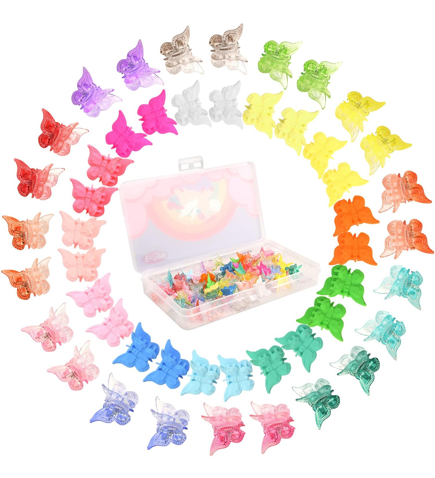 Funtopia Butterfly Hair Clips 72 Pcs Set | Mini Cute Hair Accessories for Girls & Women | 24 Assorted Colors | With Box Packaging - Buy Online on GoSupps.com