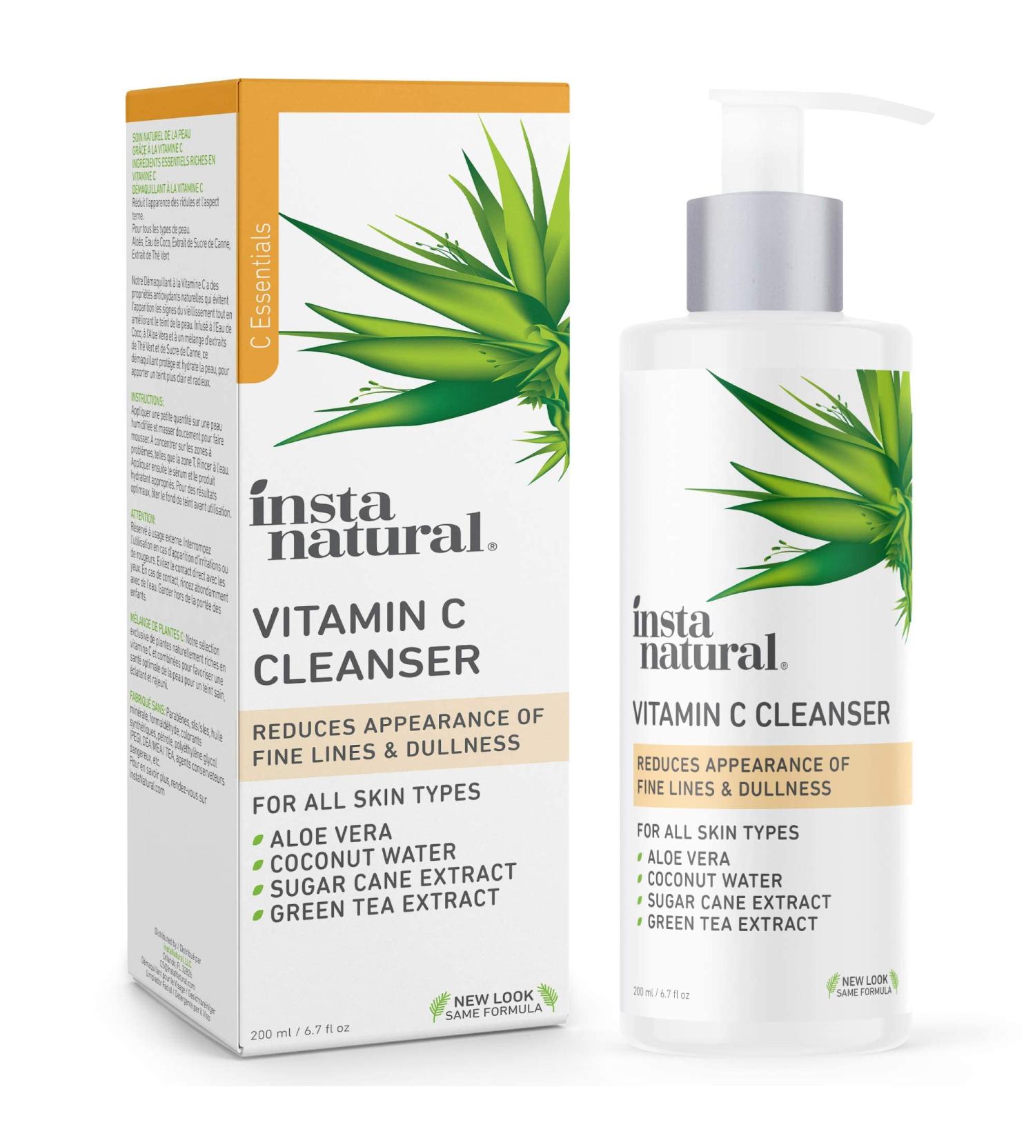InstaNatural Vitamin C Cleanser 6.7 fl oz | Brightening & Hydrating Facial Cleanser - Buy Online on GoSupps.com