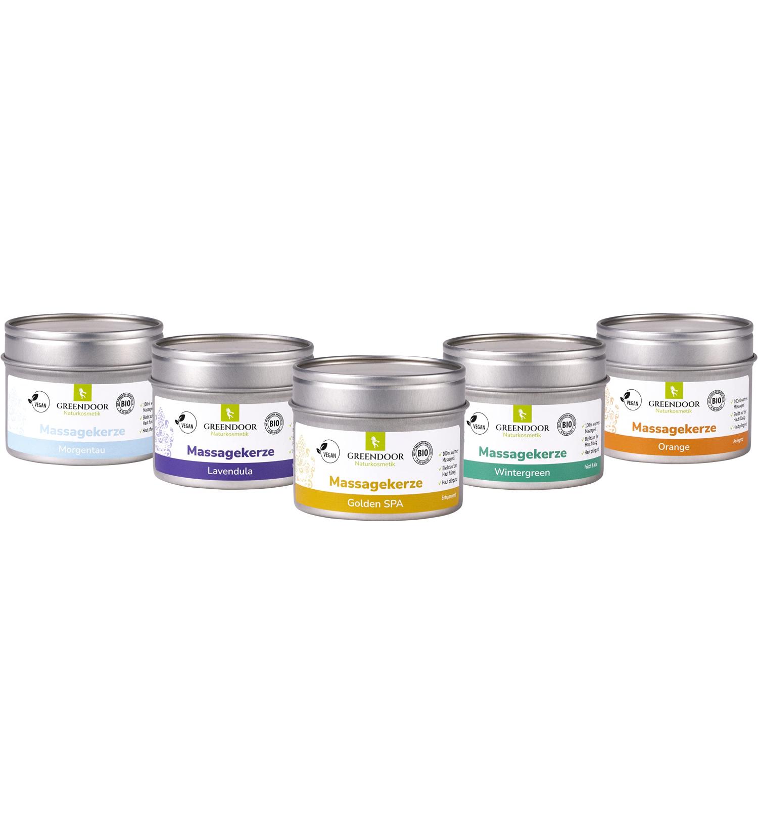 Greenendoor Vegan Massage Spa Set - 500ml Organic Soy Wax & Oils | Cruelty-Free Natural Cosmetics | Perfect Gift for Relaxation - Buy Online on GoSupps.com