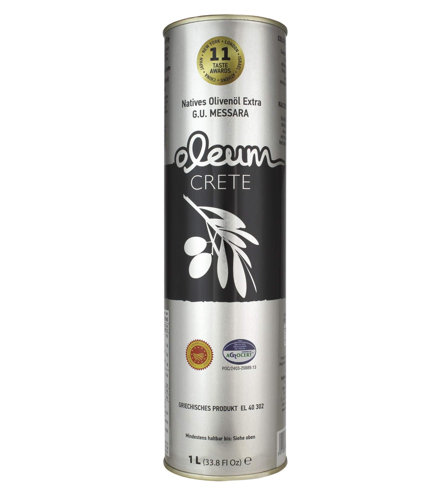 Buy Oleum Crete PDO Messara 1000ml - Award-Winning Mildly Fruity Olive Oil from Crete | International Shipping Available - Buy Online on GoSupps.com