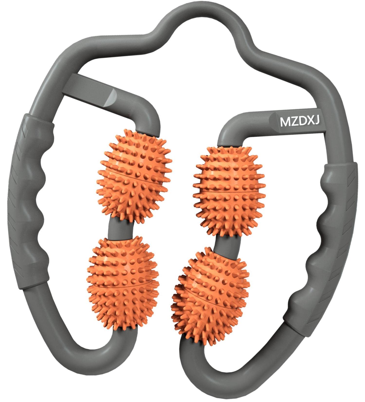 MZDXJ Fascia Muscle Roller - Cellulite Massager for Trigger Points - Reduce Soreness, Tightness in Calves, Legs, Arms & Shoulders - Deep Tissue Massage Tool in Orange Gray - Buy Online on GoSupps.com