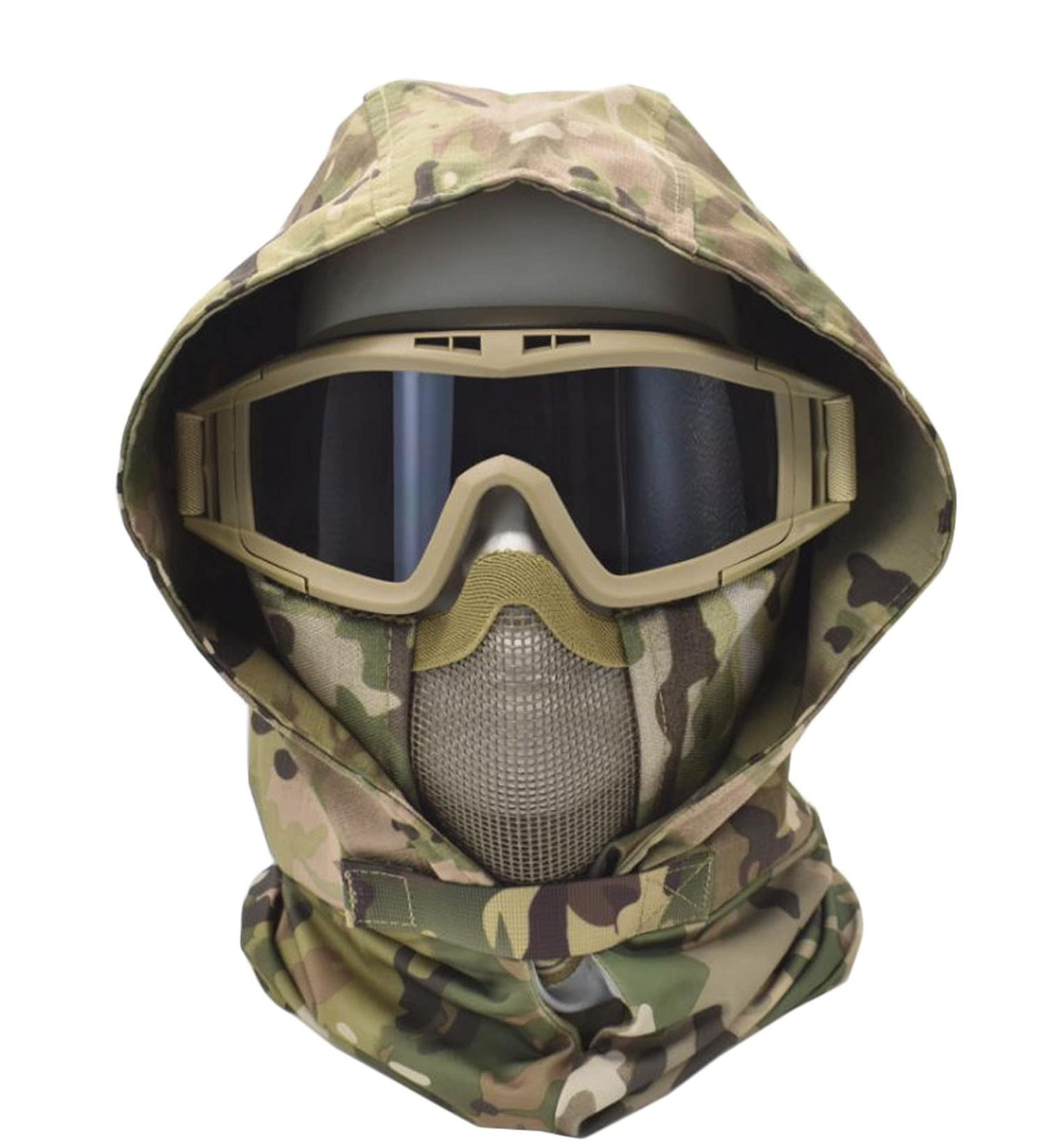 Ear Protection Mesh Mask with Goggles - Tactical Paintball Headgear - Buy Online on GoSupps.com