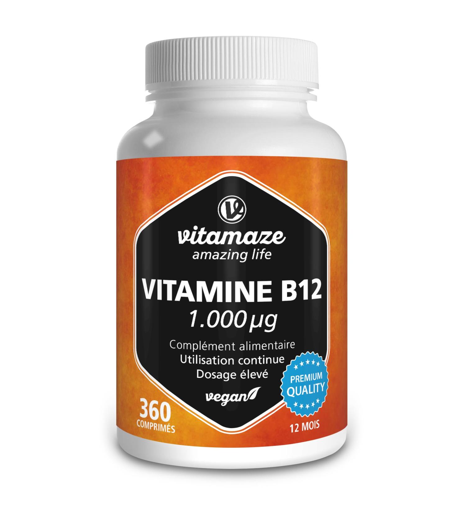 Vitamin B12 Methylcobalamin 1000mcg - 360 Sublingual Micro-Tablets for 1 Year - Reduces Fatigue & Supports the Nervous System - Buy Online on GoSupps.com
