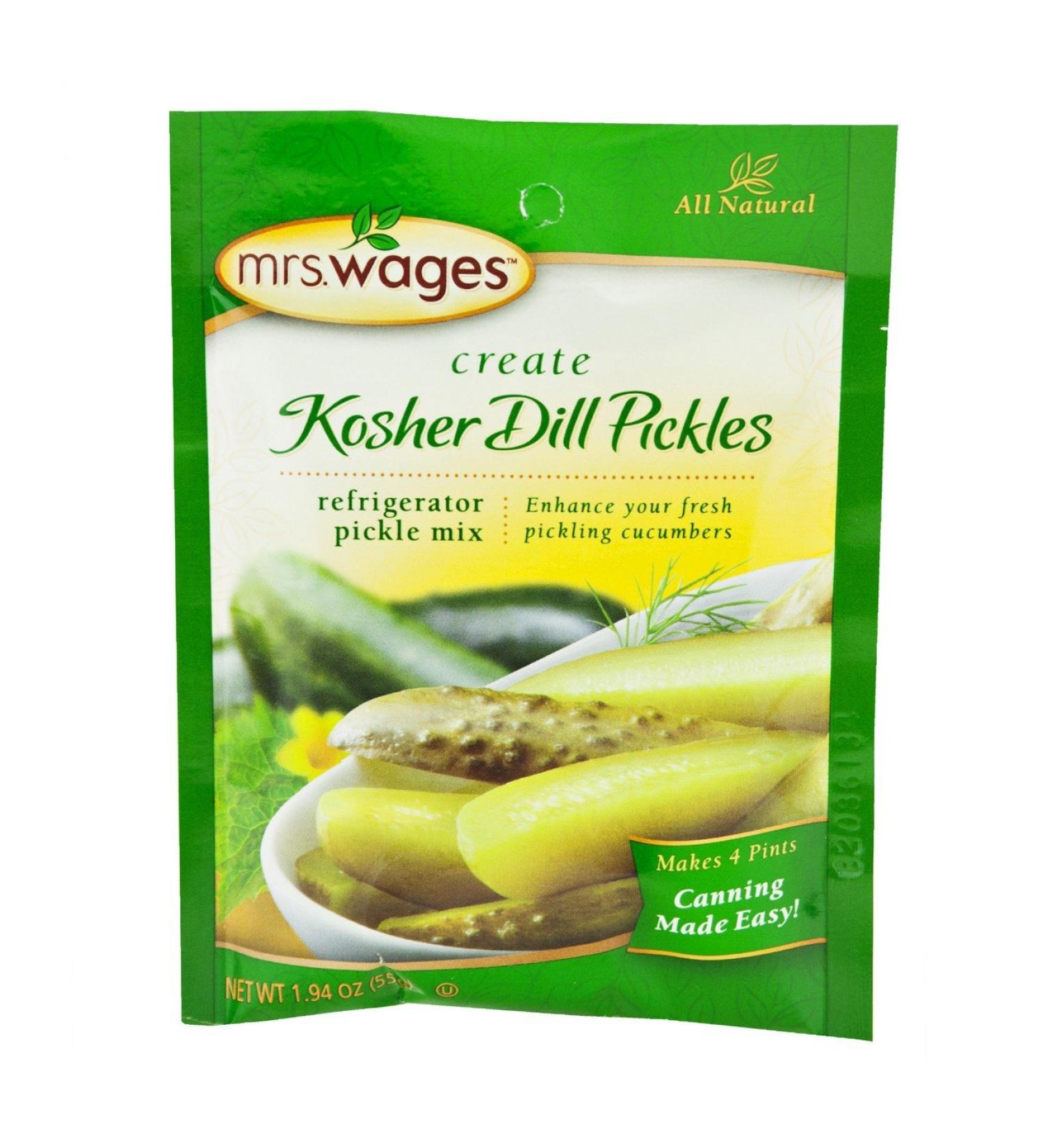Mrs. Wages Refrigerator Kosher Dill Pickle Seasoning Mix, 1.94 Oz. Pouch (Pack of 2)