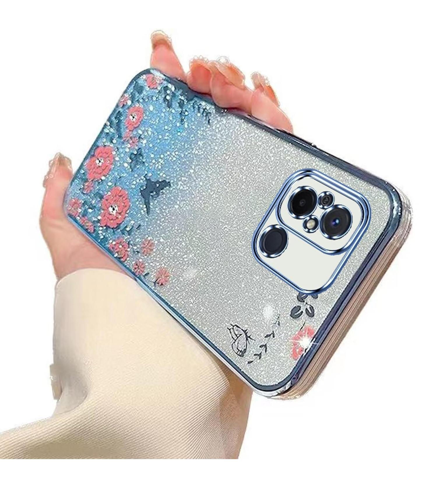 Buy Tivenfezk Glitter Diamond Case for Xiaomi Redmi 12 - Sparkle Flower Butterfly Soft Gradient Silicone Cover - Buy Online on GoSupps.com