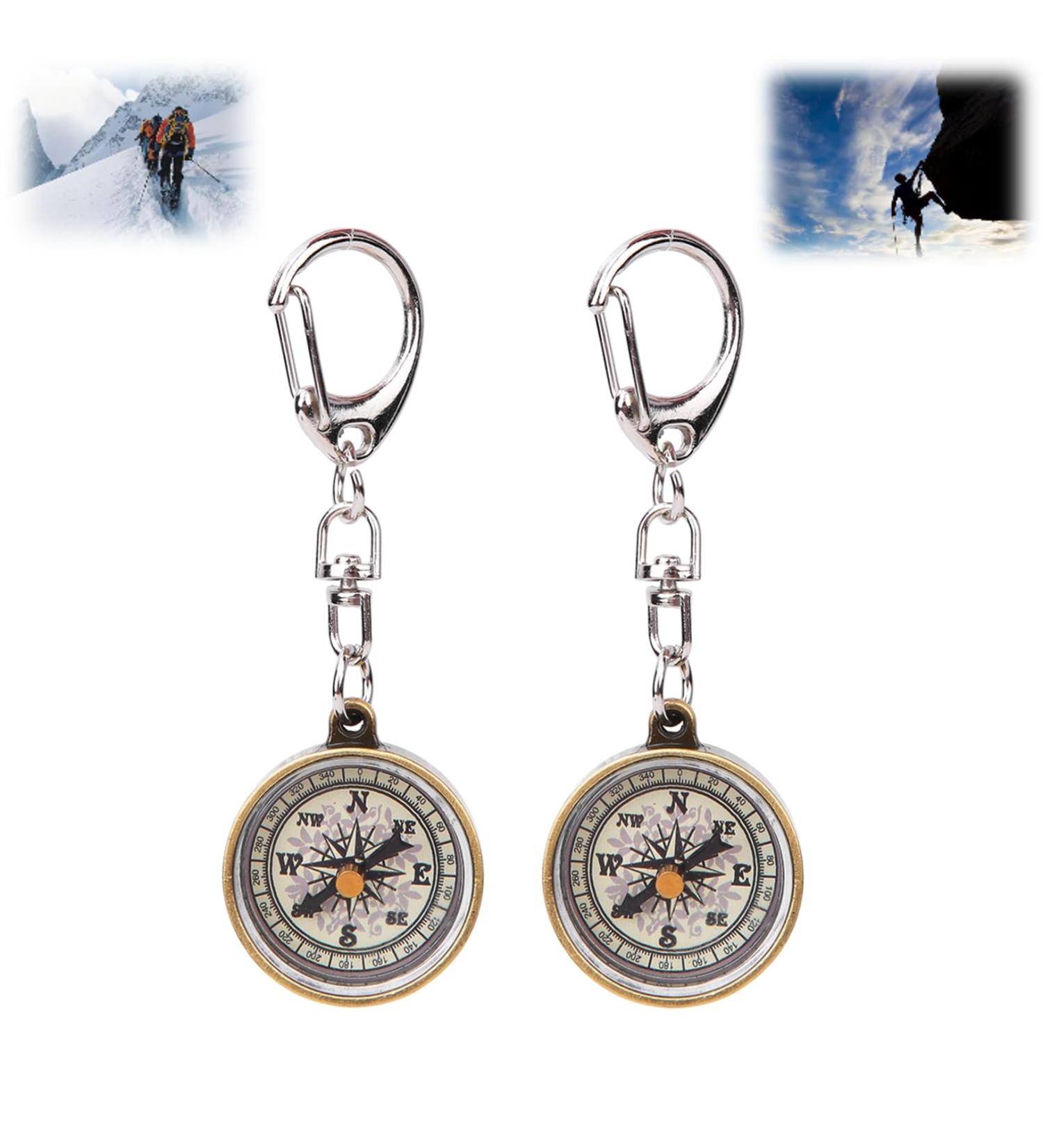 Vintage Pocket Compass Keychain - Mini Durable Compass Set (2 Pieces) for Friends & Family - Perfect Gift for Adventurers - Buy Online on GoSupps.com