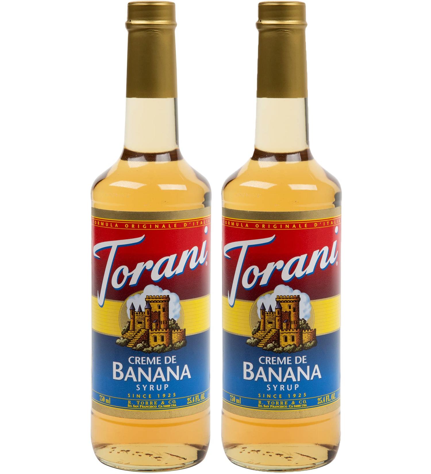 Torani Cr me de Banana Flavour Syrup 750ml bottle 2 Pack light brown Banana 750 ml (Pack of 2) - Buy Online on GoSupps.com