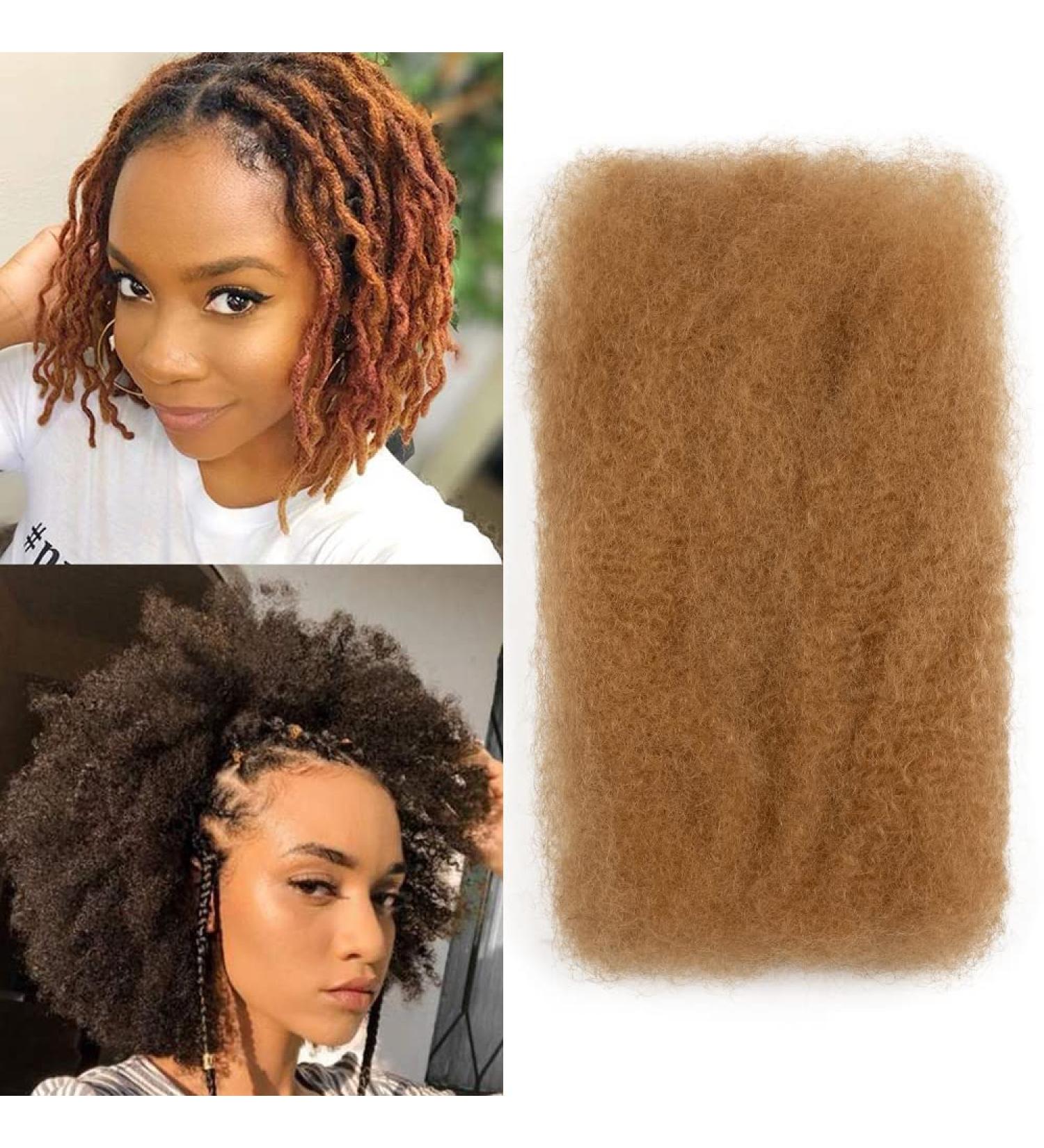 FASHION IDOL Afro Kinkys Bulk Human Hair 10 Inch Honey Blonde for Dreadlock Extensions - 50g Pack - Buy Online on GoSupps.com