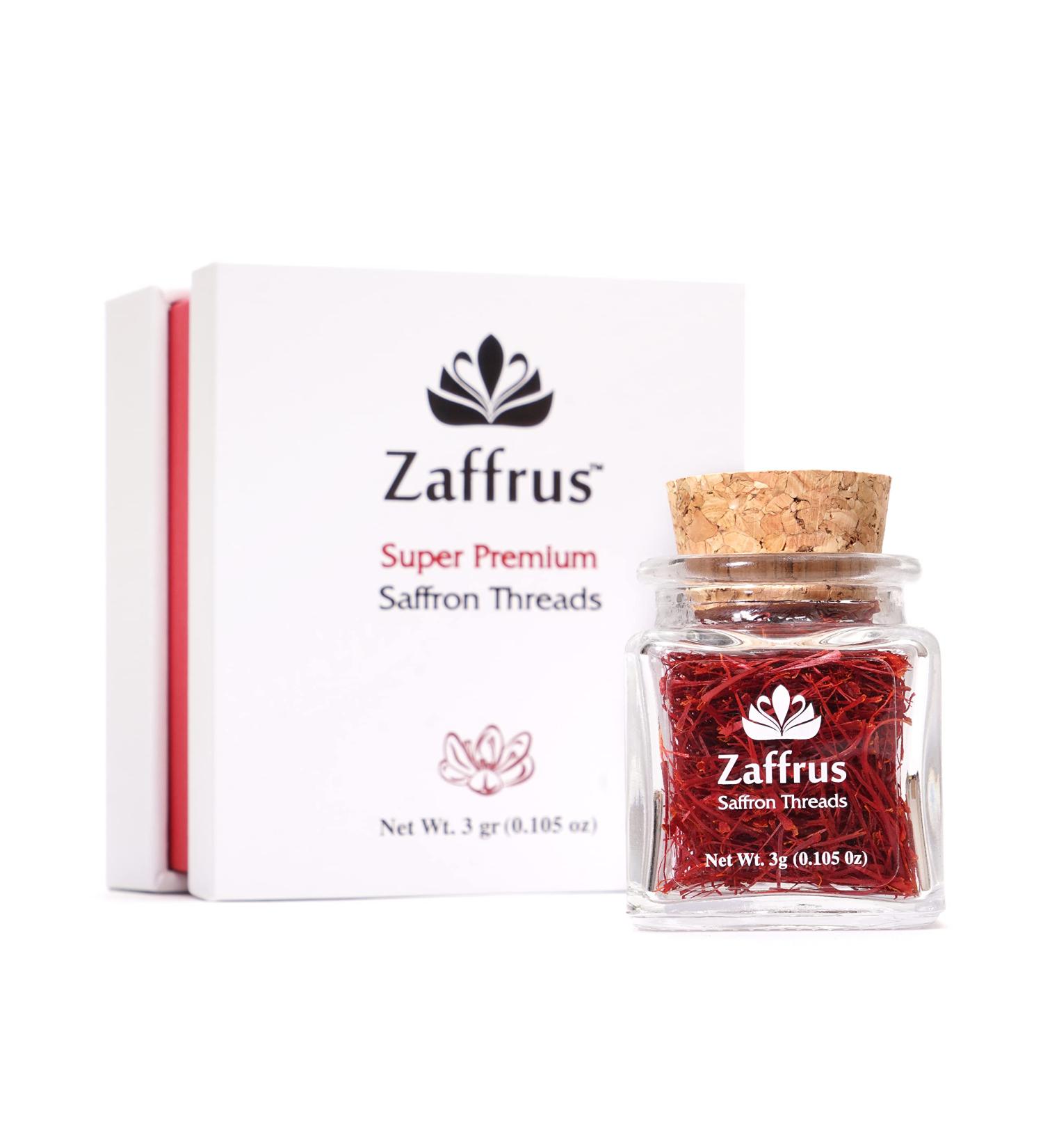 Zaffrus Super-Premium All Red Saffron Threads - 3g Glass Jar - Buy Online on GoSupps.com