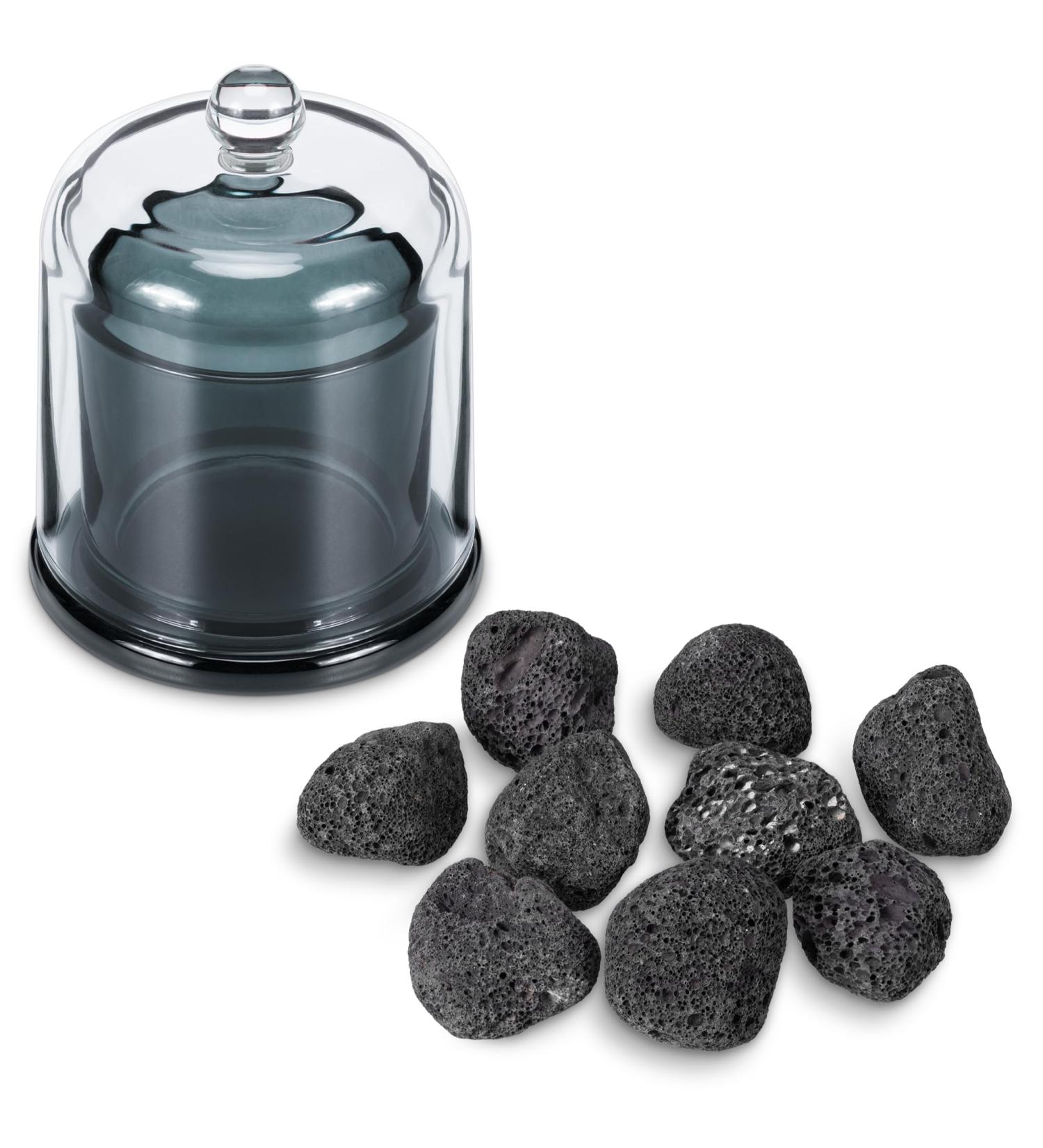 Buy Navaris Lava Stone Volcano Diffuser | Portable Glass Essential Oil Aromatherapy | No Electricity | Calming Fragrant Living Space - Buy Online on GoSupps.com