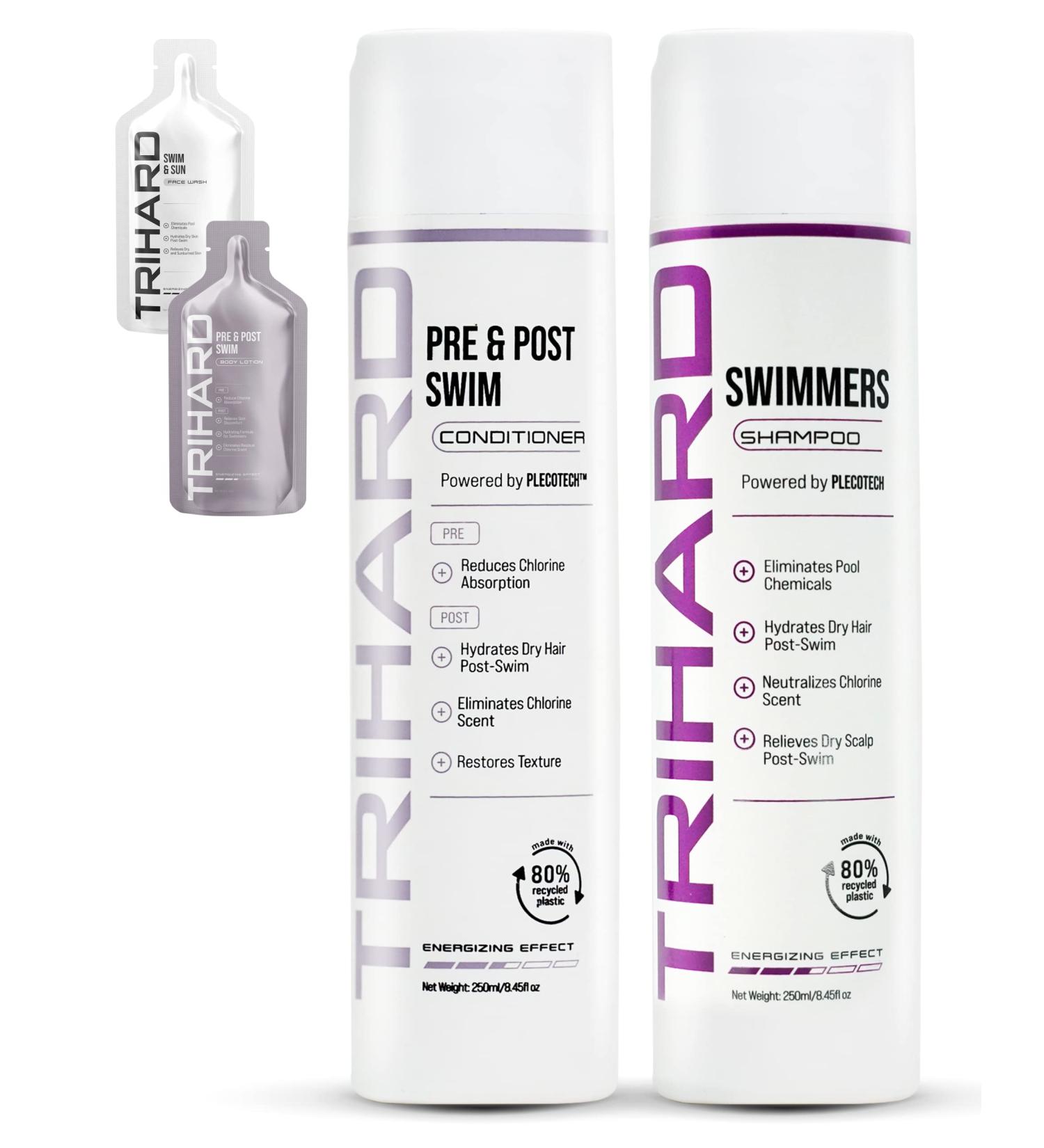 TRIHARD Kids Swimmers Shampoo & Conditioner Duo | Pre & Post Swim Hair Protectant - Buy Online on GoSupps.com