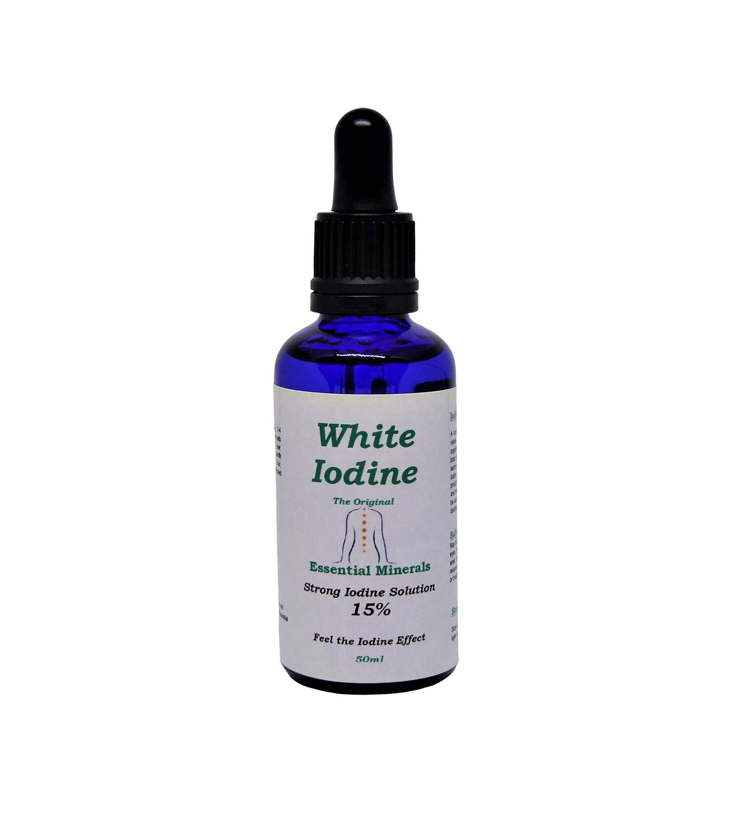 50ml 15% White Iodine Solution - Max Strength Decolourised Clear Solution natural 50 ml (Pack of 1) - Buy Online on GoSupps.com