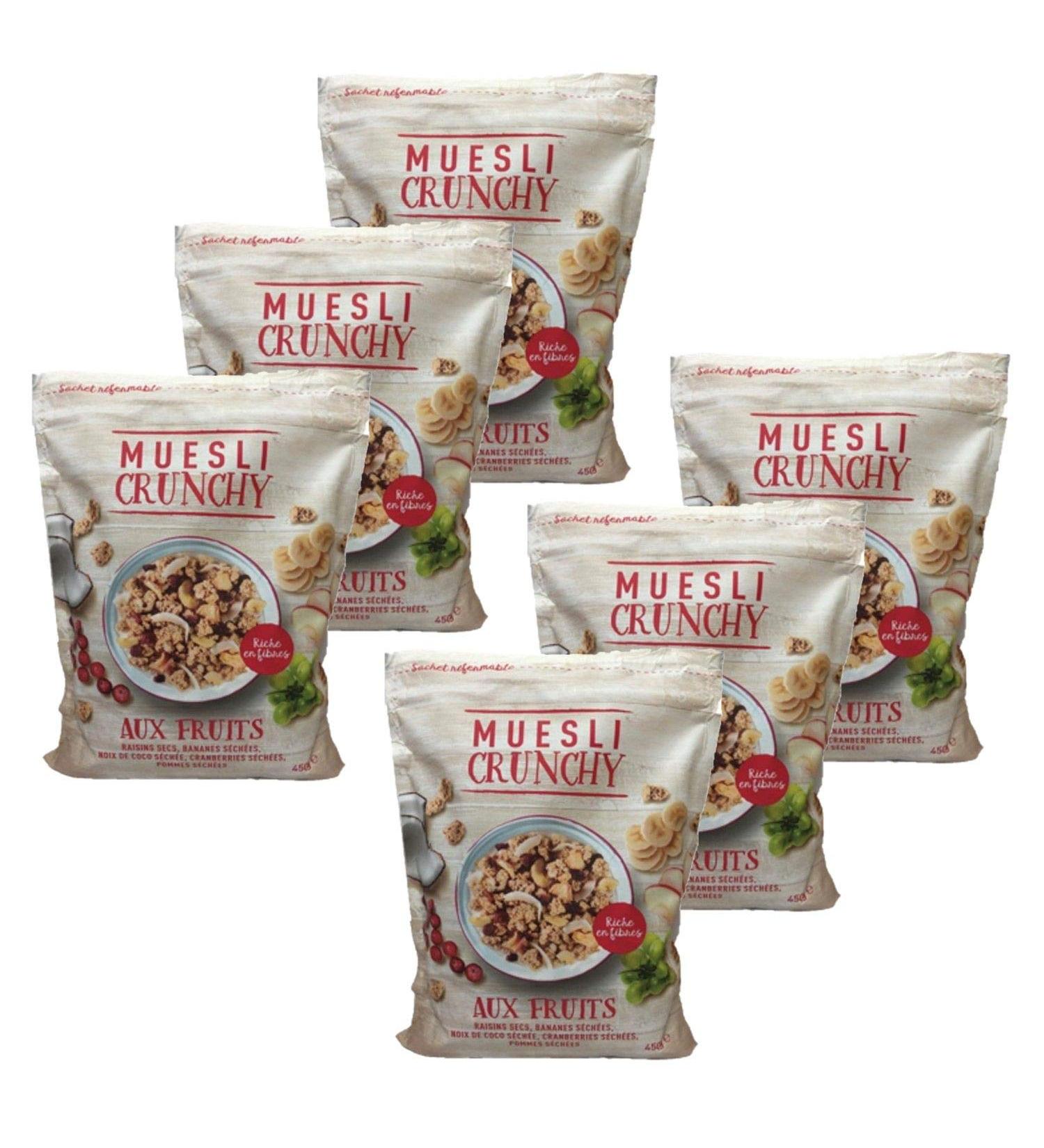 Lot 6x Crunchy Fruit Muesli - 450g pack