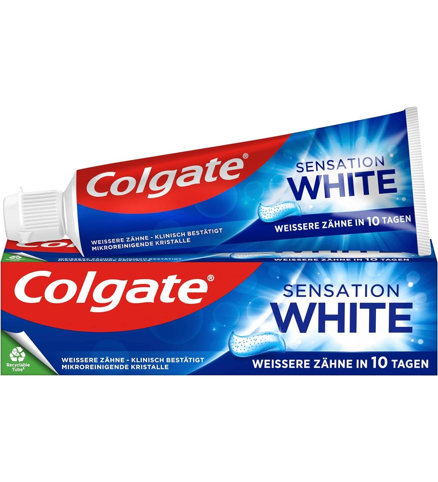 Colgate Sensation White Toothpaste 12x75ml | Gentle Spot Removal for Enamel | Brighten Your Smile - Buy Online on GoSupps.com