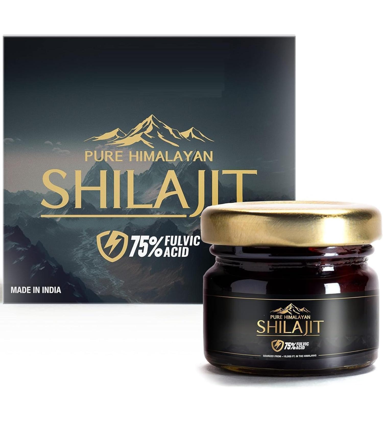 DK Pure Himalayan Shilajit/Shilajeet Resin 20 g | Guaranteed 75%+ Fulvic Acid | Sourced from 5.5 m | For Endurance Stamina and Strength | Contains a Certificate of