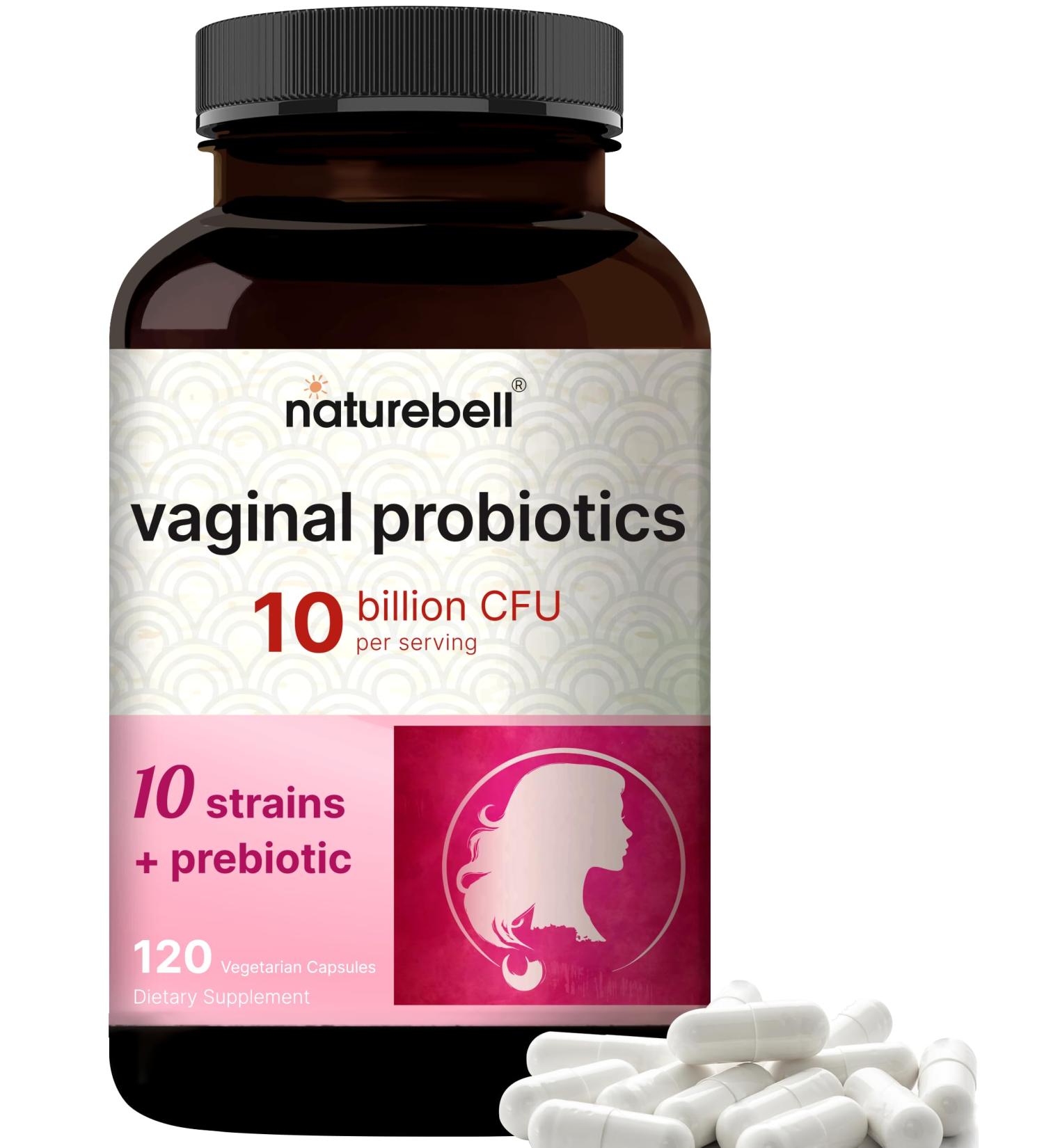 NatureBell Vaginal Probiotics for Women 10 Billion CFU 120 Veggie Capsules | PH Balance Probiotics and Prebiotics Blend Lactobacillus Vaginal Supplement Supports Odor Flora & Yeast - Buy Online on GoSupps.com