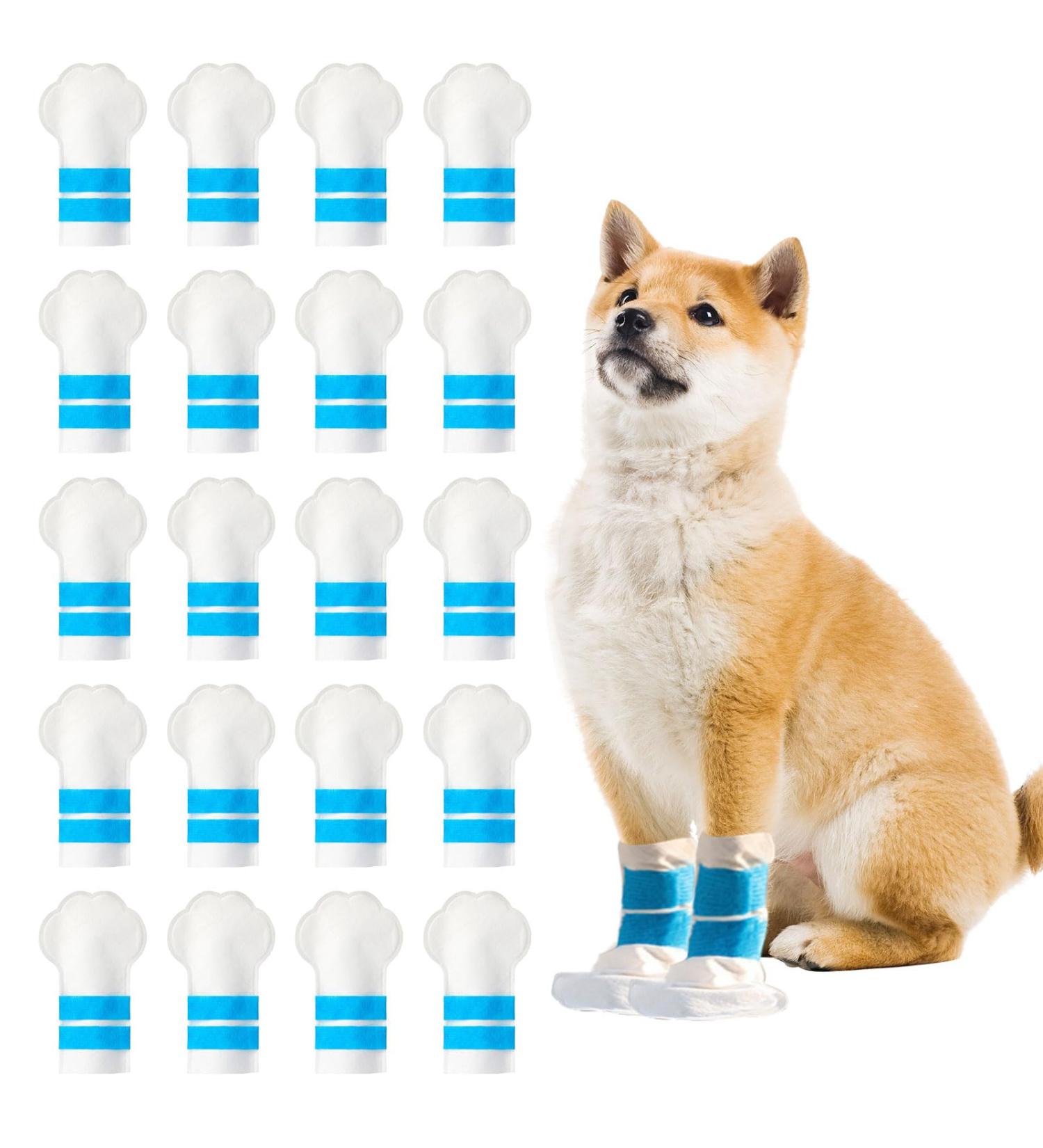 Disposable Dog Shoes 20PCS Disposable Dog Boots Paw Protector with Self Adhesive Bandage Dirty Protection Dog Socks Pet Foot Cover for Small Medium Large Dogs Indoor & Outdoor Walking (L) - Buy Online on GoSupps.com
