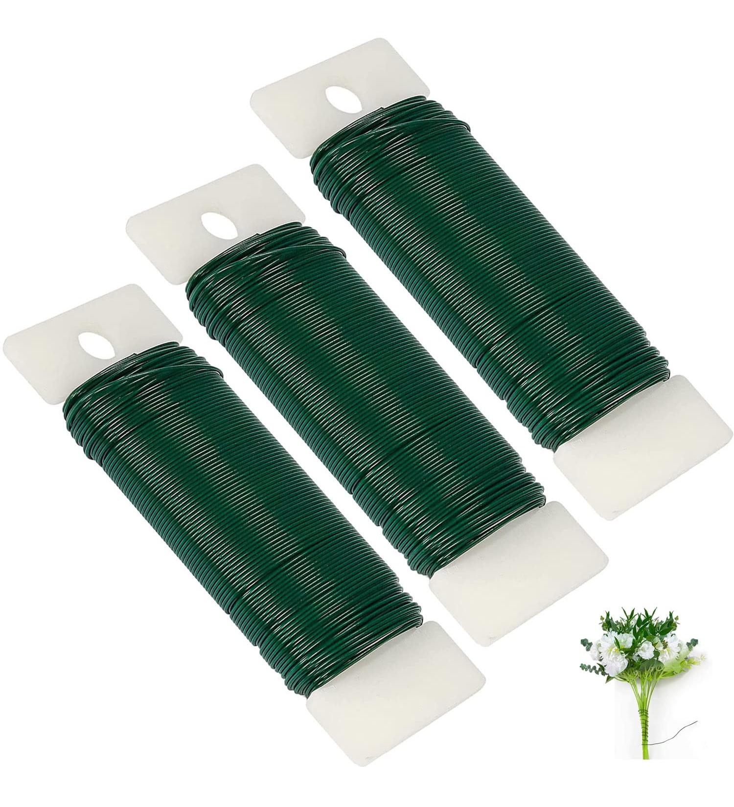 Confezione 3 Rotoli Di Filo Floreale Verde 22 Gauge – 35 Metri Ciascuno, 0,7 Mm Di Diametro, Flessibile E Resistente Per Ghirlande E Composizioni