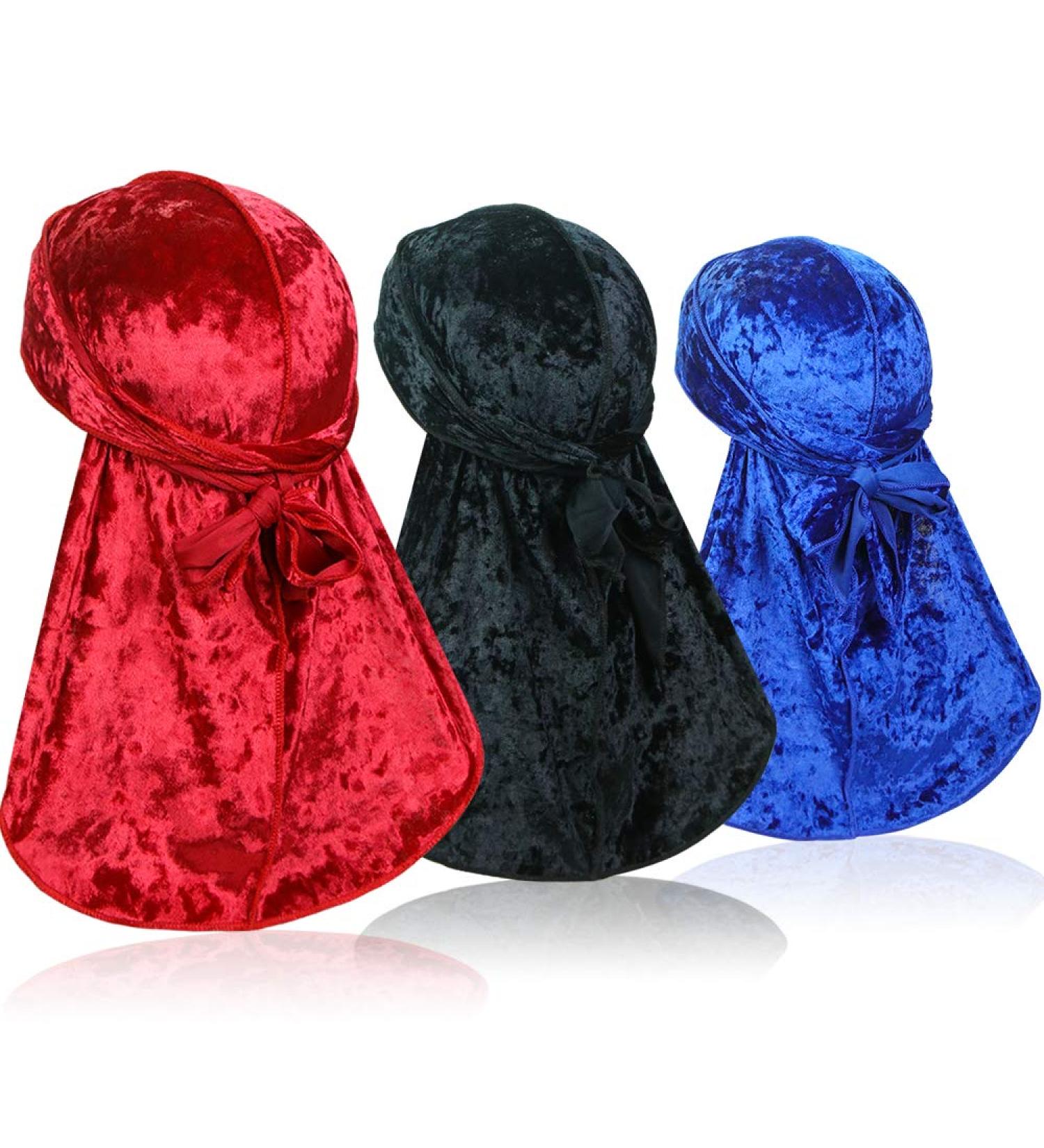 ASHILISIA Crushed Velvet Durag Set - 3 Pieces | Silky Headwraps for 360 Waves - Buy Online on GoSupps.com