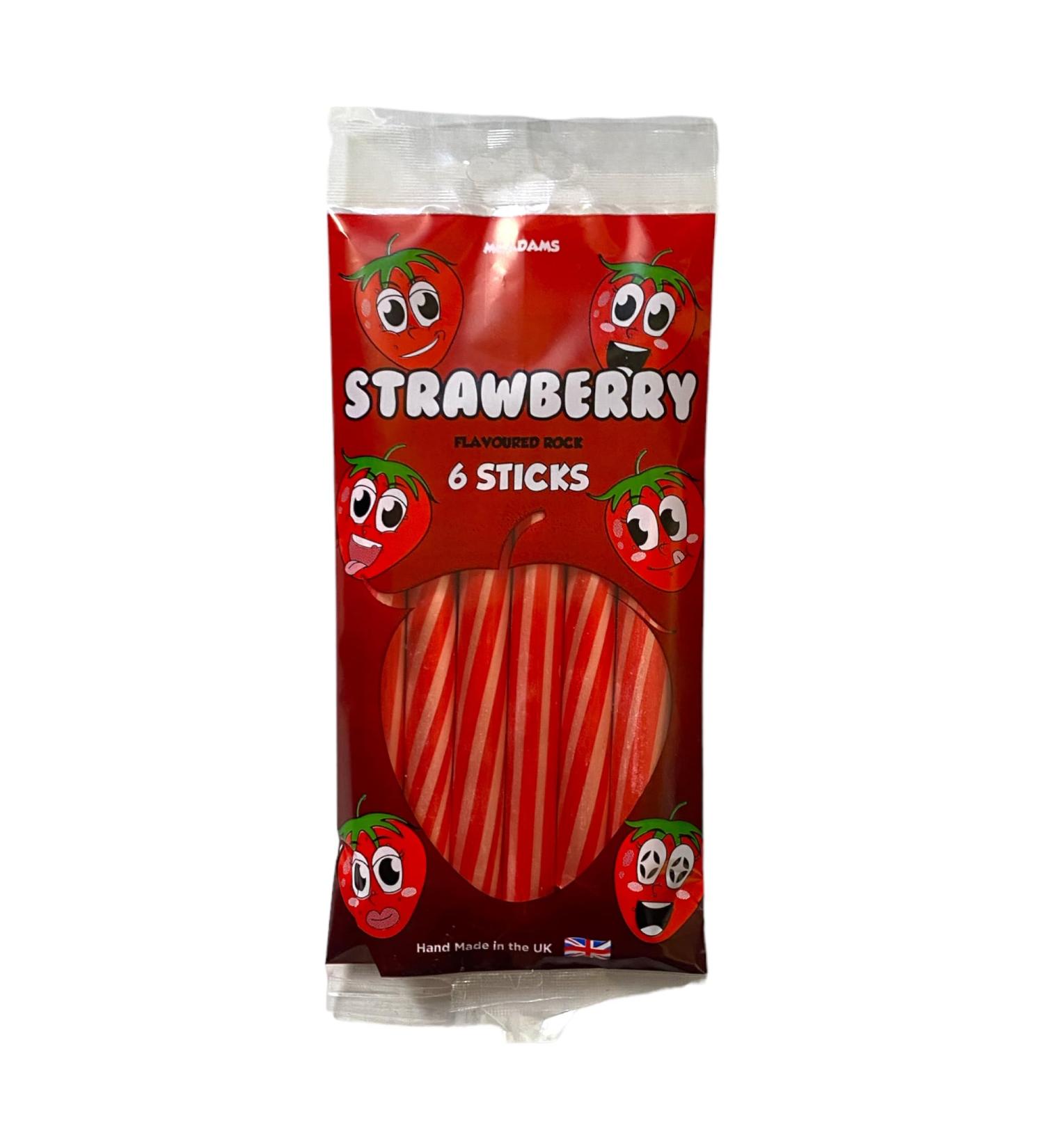 Strawberry Rock Bag Rock Sweets Original Strawberry Rock Sticks Retro Sweets Gift Bag Sweet Shop - Classic Sweets Traditional Taste 6 Sticks Per Bag - Buy Online on GoSupps.com