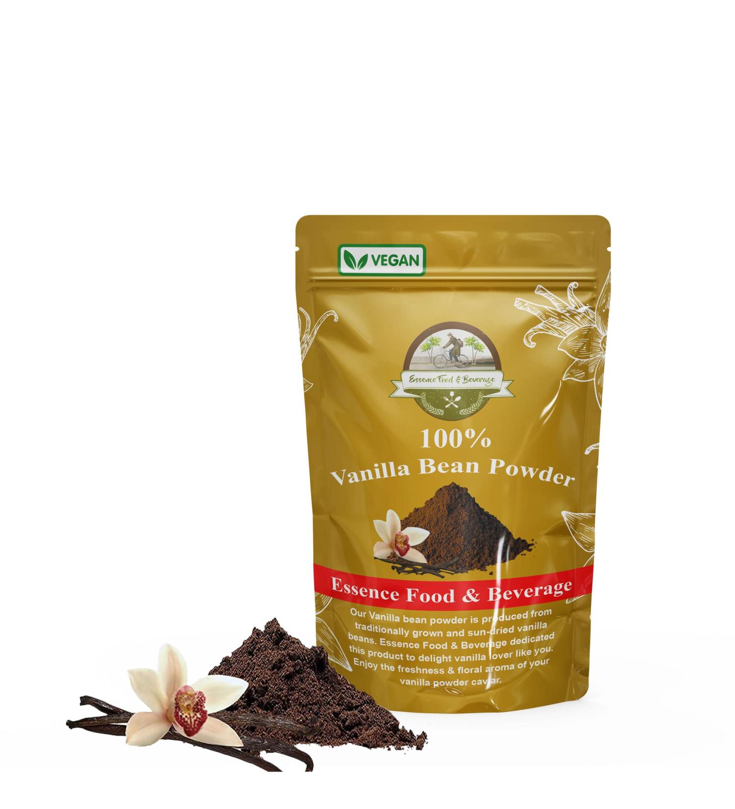 Essence Vanilla Bean Powder (2.5oz) - Pure & Unsweetened Ground Vanilla Beans for Baking - Buy Online on GoSupps.com
