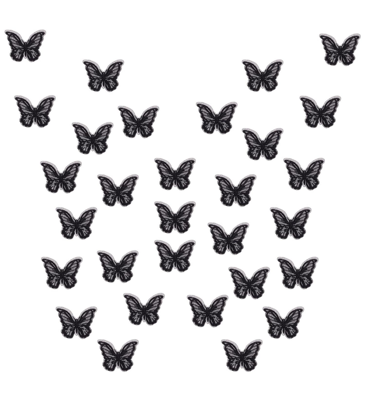 30Pcs Black Butterfly Lace Applique Embroidery Organza Patches - Wedding Bridal Dress Sewing Craft - FREEBLOSS - Buy Online on GoSupps.com