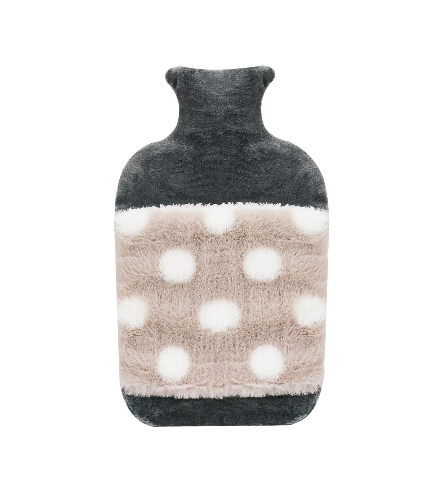 Hot Water Bottle with Kangaroo Pocket - 2L Grey Bed Bottle for Adults & Kids | Warmth & Comfort - Buy Online on GoSupps.com